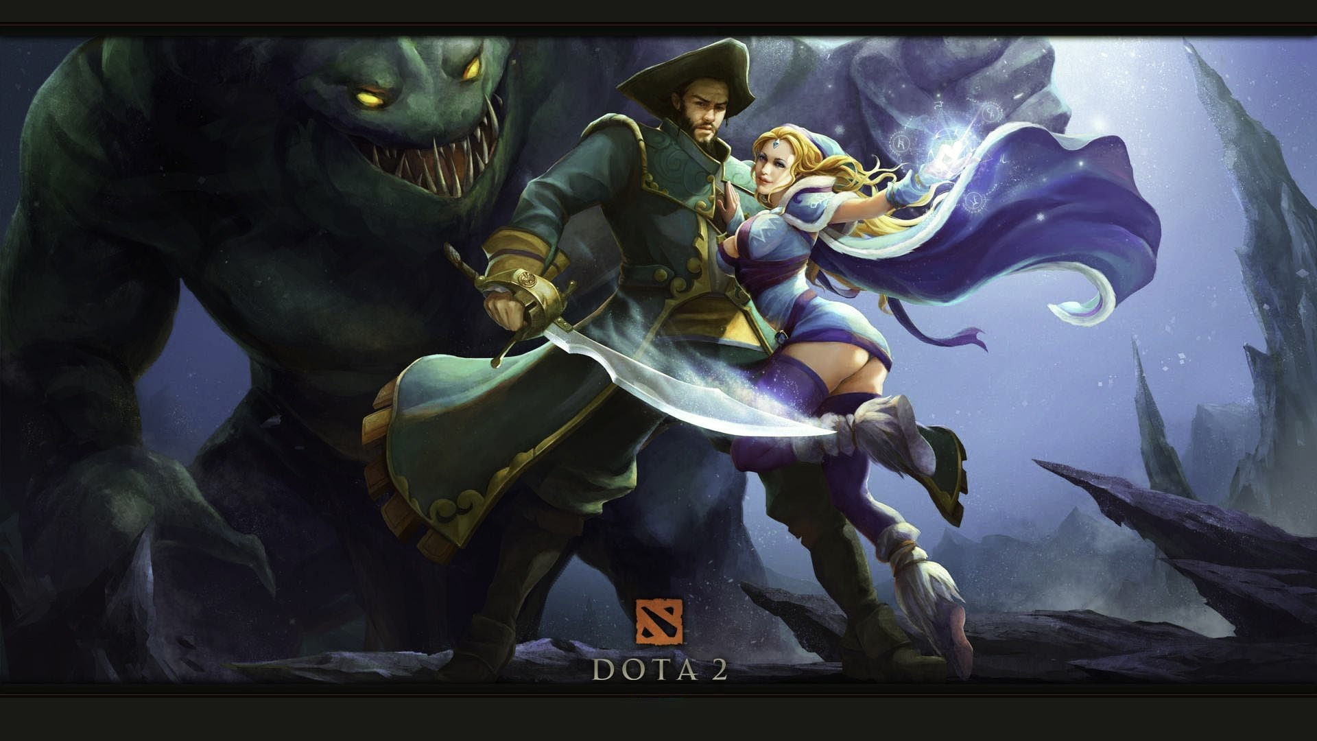 dota 2 kunkka rylai, 1080P, HD Wallpaper
