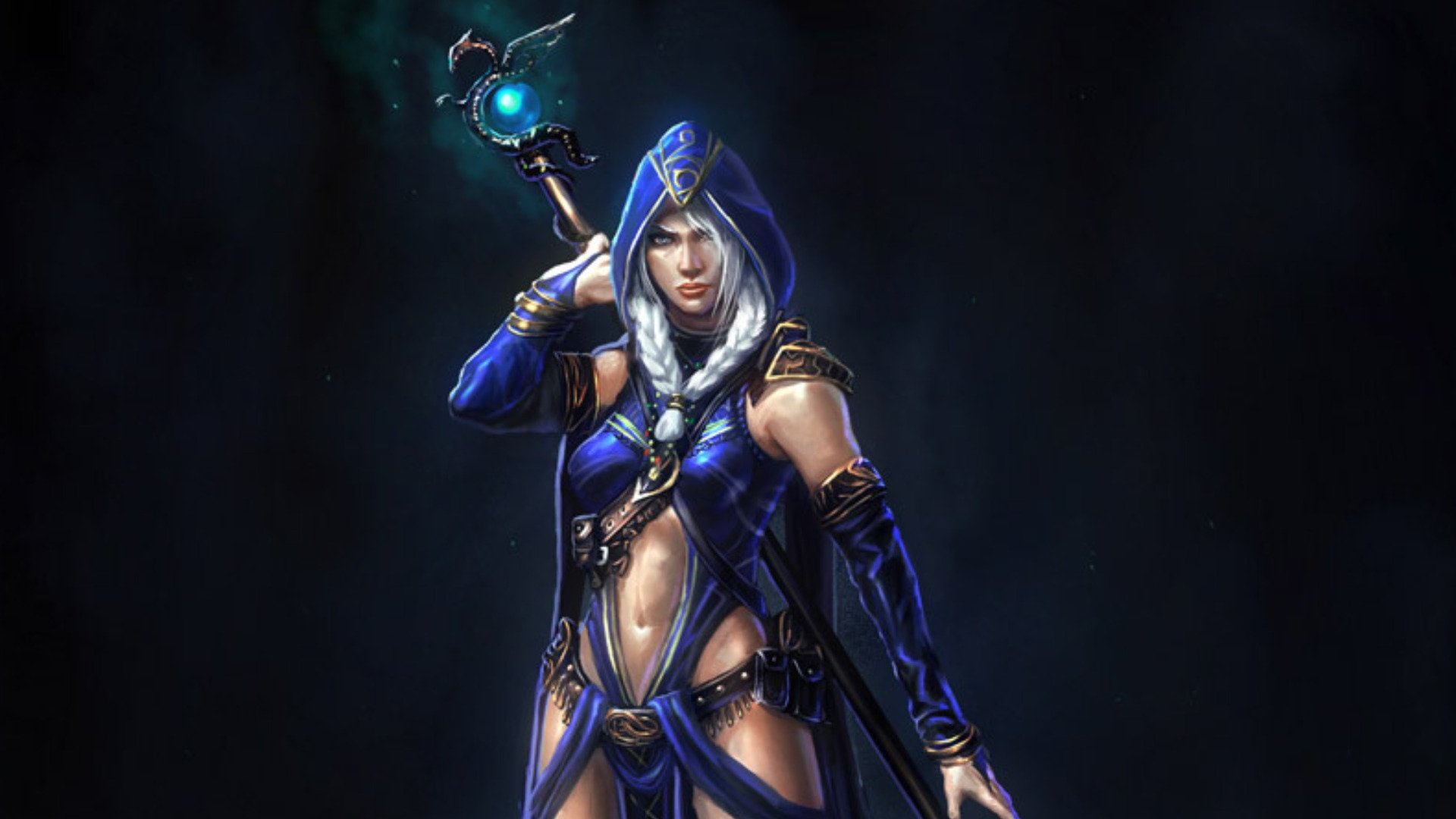 Fantasy, 1080P, dota, Women Warrior, maiden, crystal, illustration, rylai, HD Wallpaper