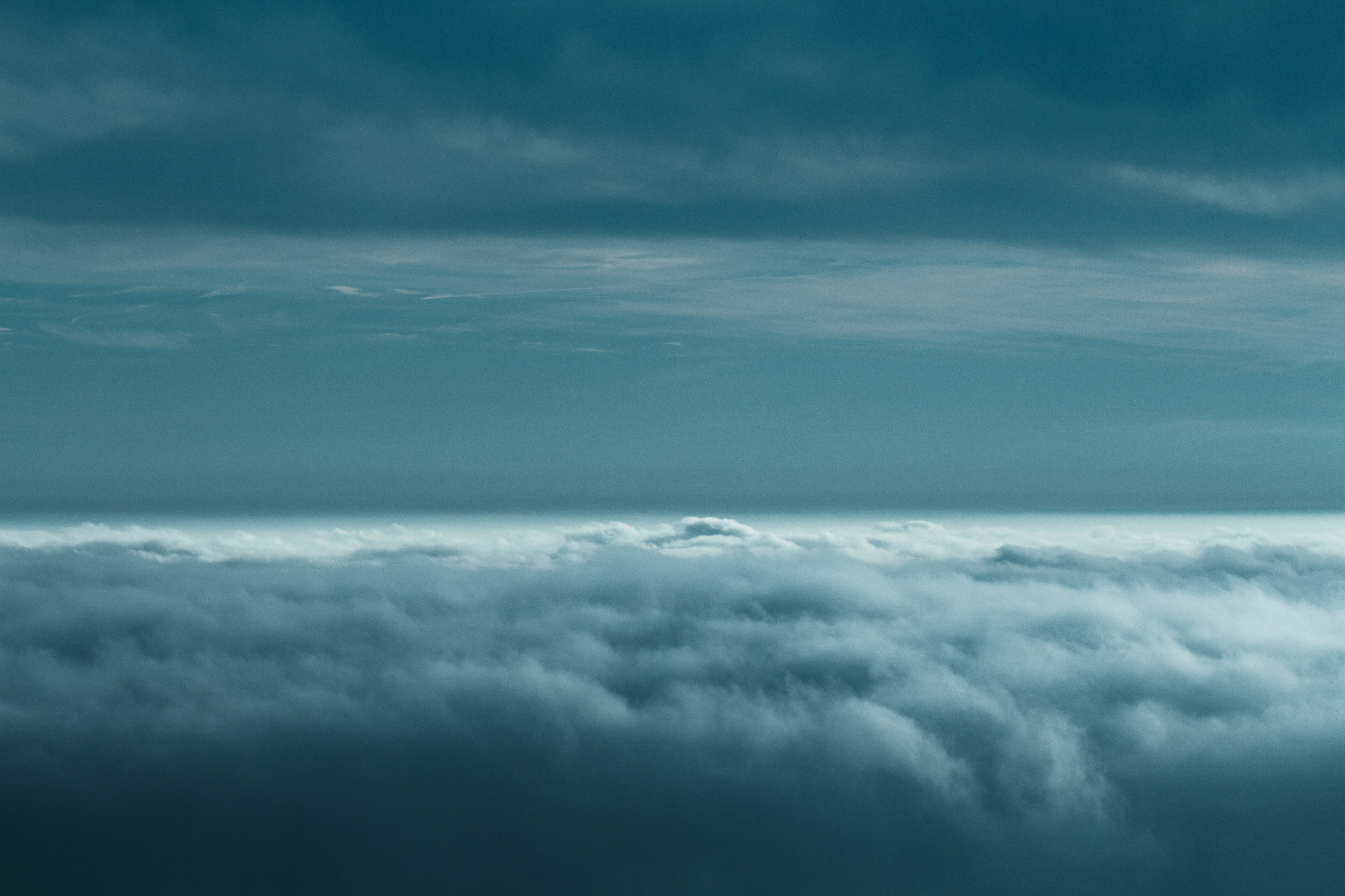 blue, tranquility, fluff, atmosphere, above, tranquil scene, overcast, idyllic, softness, minimal, backgrounds, wispy, no people, inversion, outdoors, white, HD Wallpaper