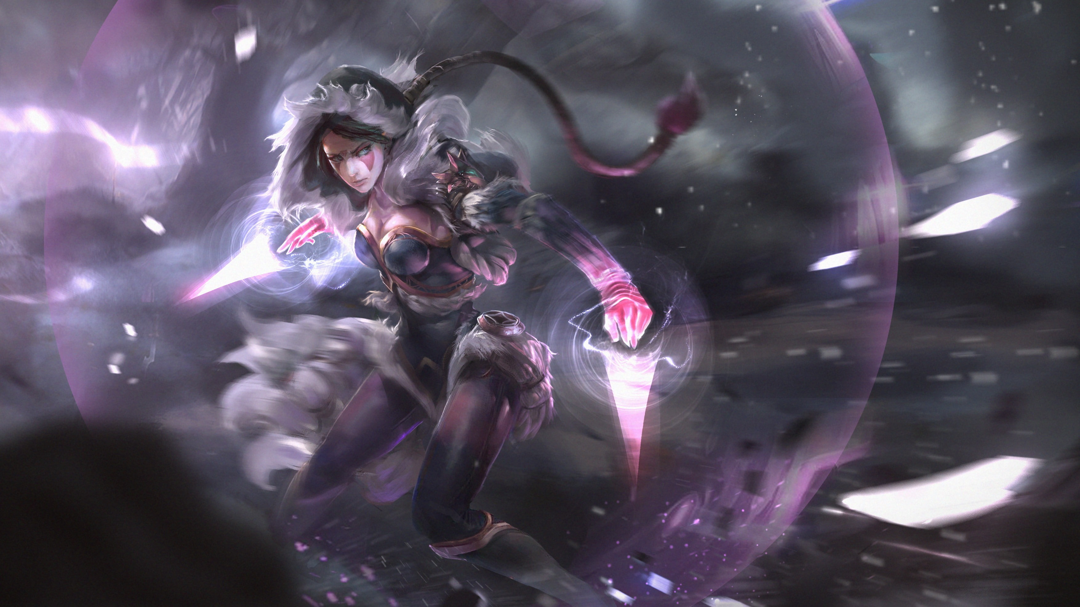 Templar Assassin, Dota 2, video games, fantasy girl, 2K, fantasy art, Lanaya, blades, HD Wallpaper