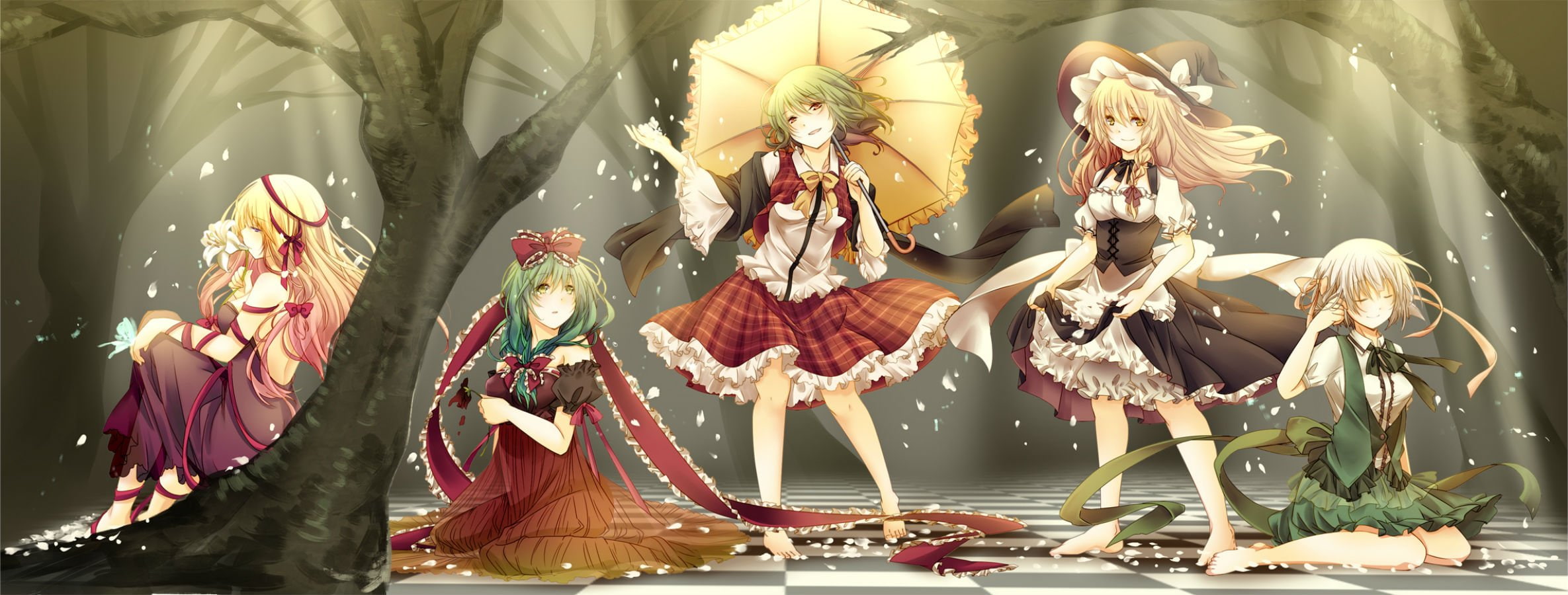konpaku, 1080P, yukari, kazami, satotaro, marisa, kagiyama, yakumo, hina, yuuka, youmu, kirisame, kuro, touhou, HD Wallpaper