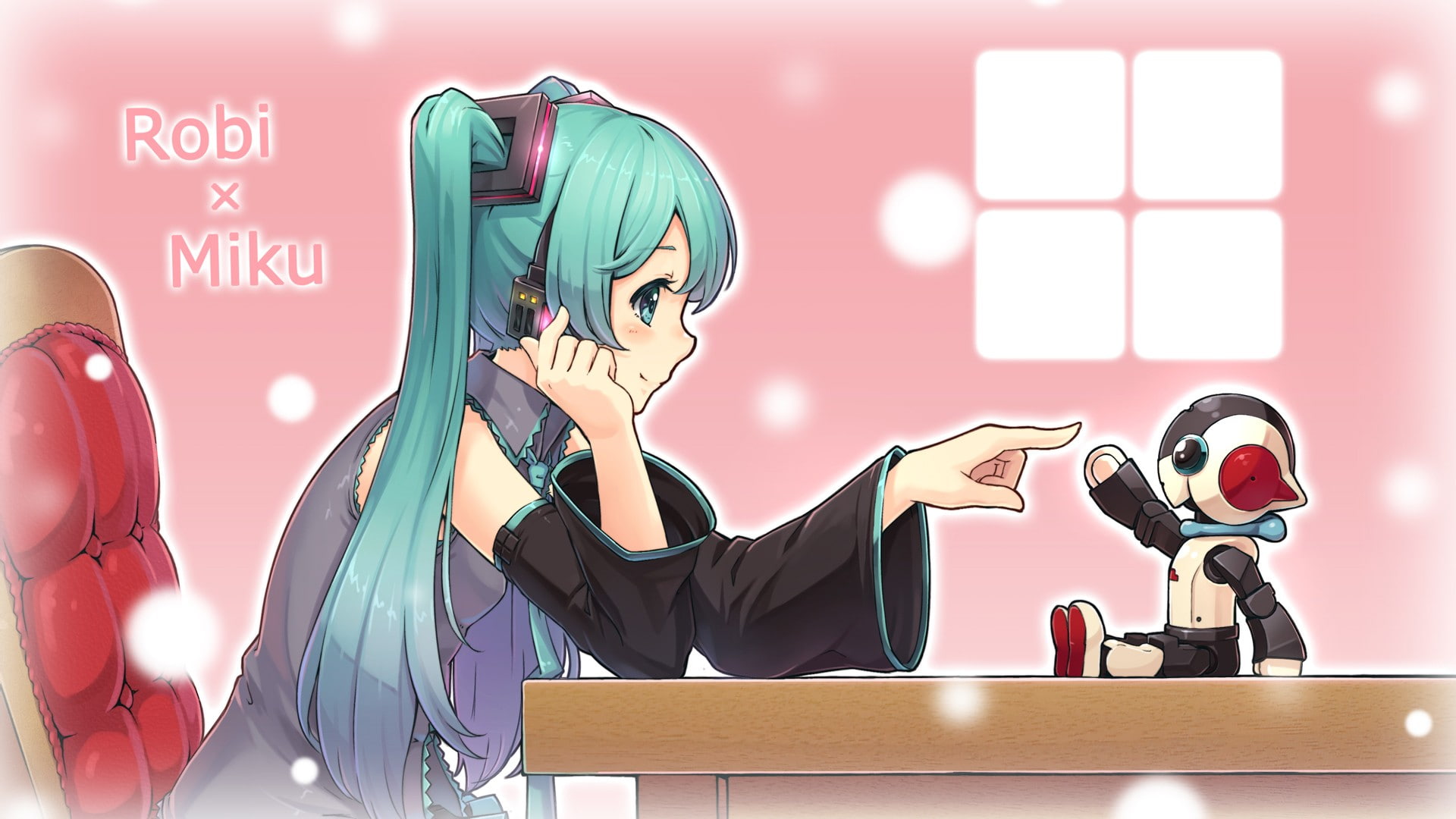 creativity, Vocaloid, men, communication, aqua eyes, female likeness, business person, office, one person, occupation, Hatsune Miku, robot, human representation, HD Wallpaper