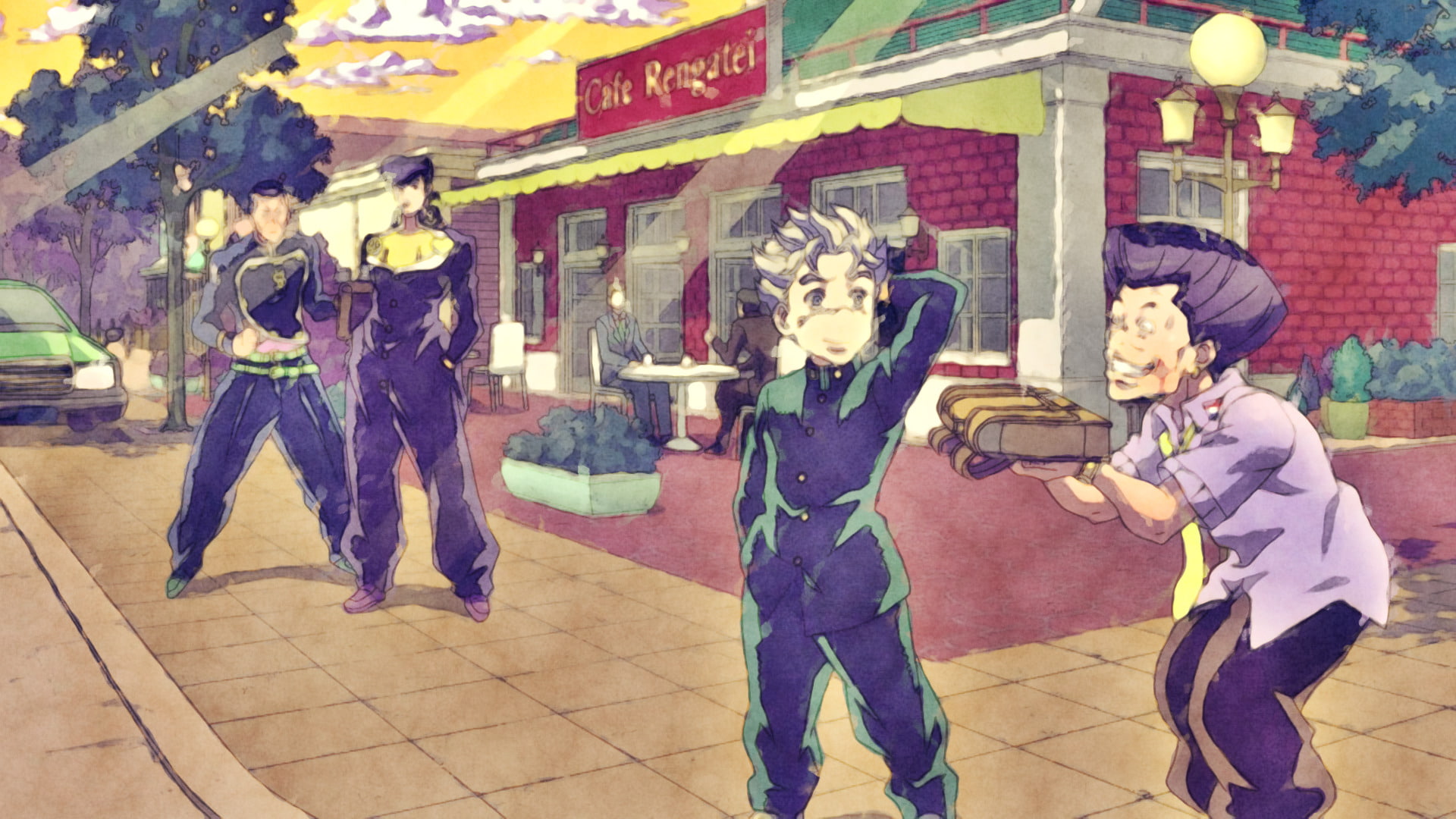 Okuyasu Nijimura, Anime, Koichi Hirose, 1080P, Tamami Kobayashi, Jojos Bizarre Adventure, Josuke Higashikata, HD Wallpaper