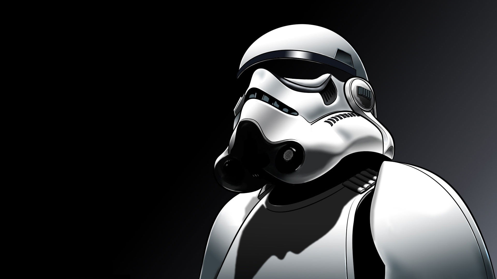 Star Wars, 1080P, black, digital art, white, stormtrooper, shadow, HD Wallpaper