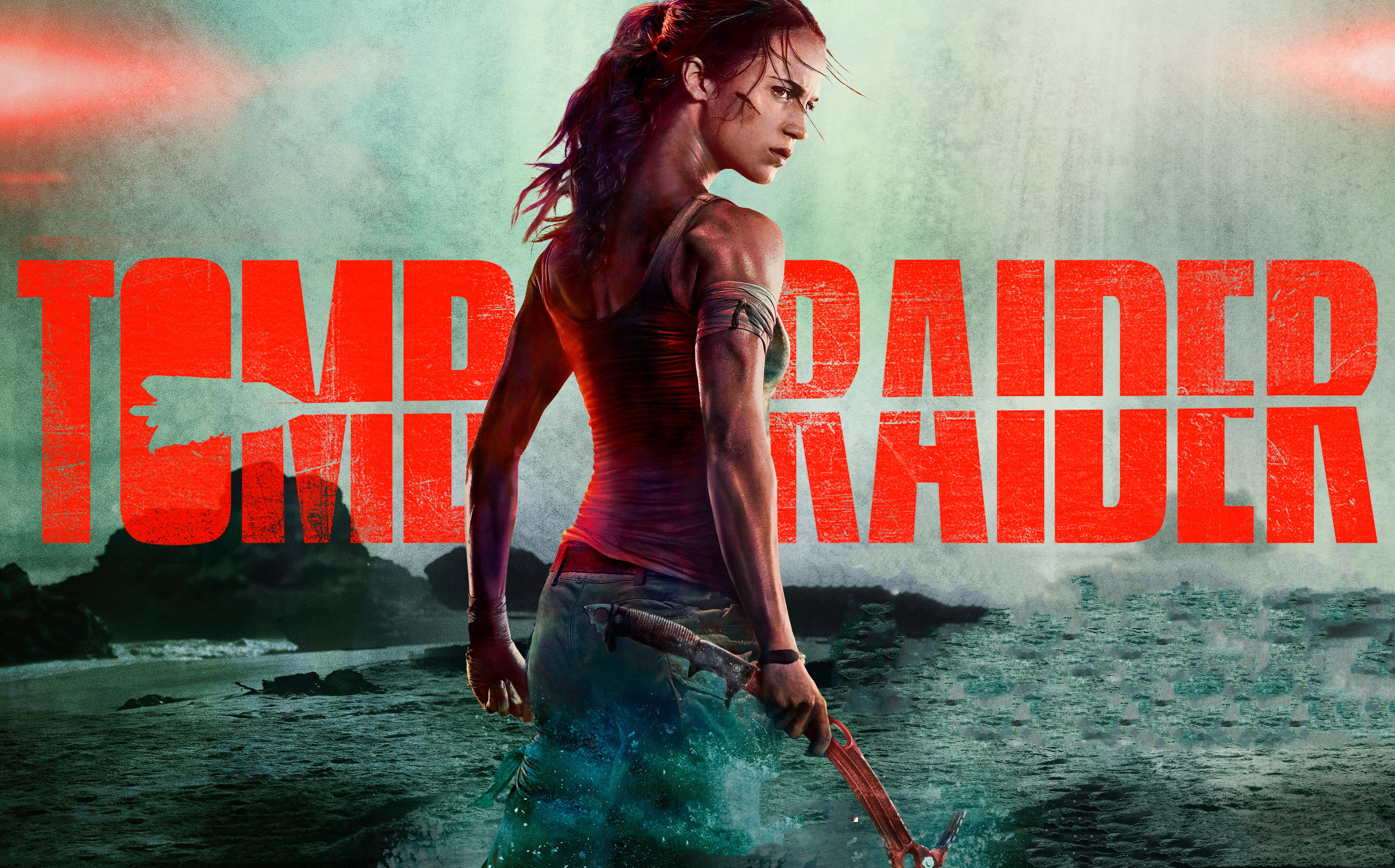 side view, full length, women, communication, casual clothing, wall - building feature, water, tomb raider movie, hd, lifestyles, standing, young adult, HD Wallpaper