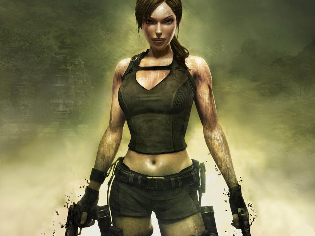hd, Games, Hero, anime, girl, art, Raider, 480P, underworld, tomb, Guns, video, HD Wallpaper