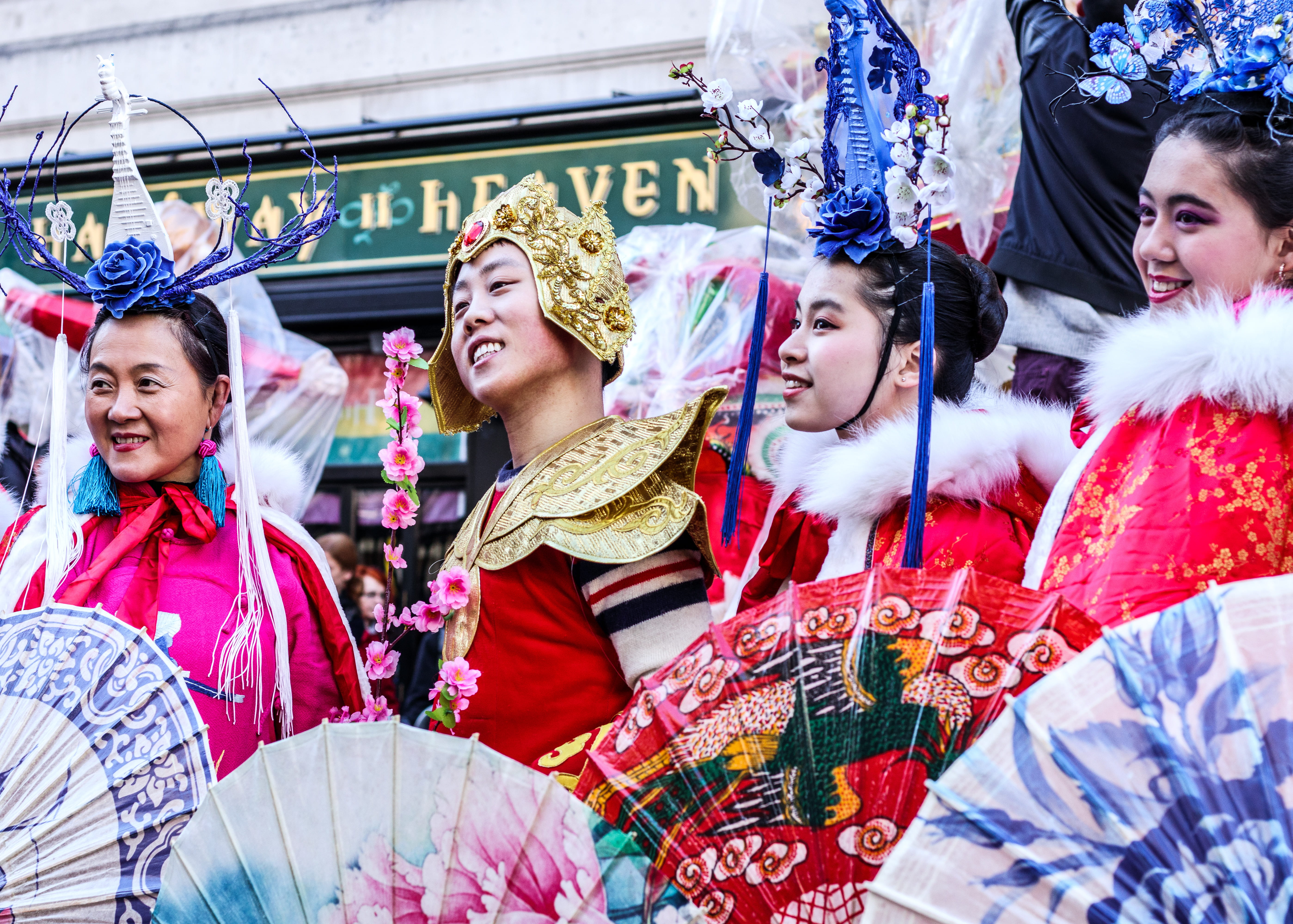 fans, paper, togetherness, hat, headwear, group of people, young adult, emotion, celebration, adult, traditional clothing, men, umbrellas, costumes, hand, HD Wallpaper