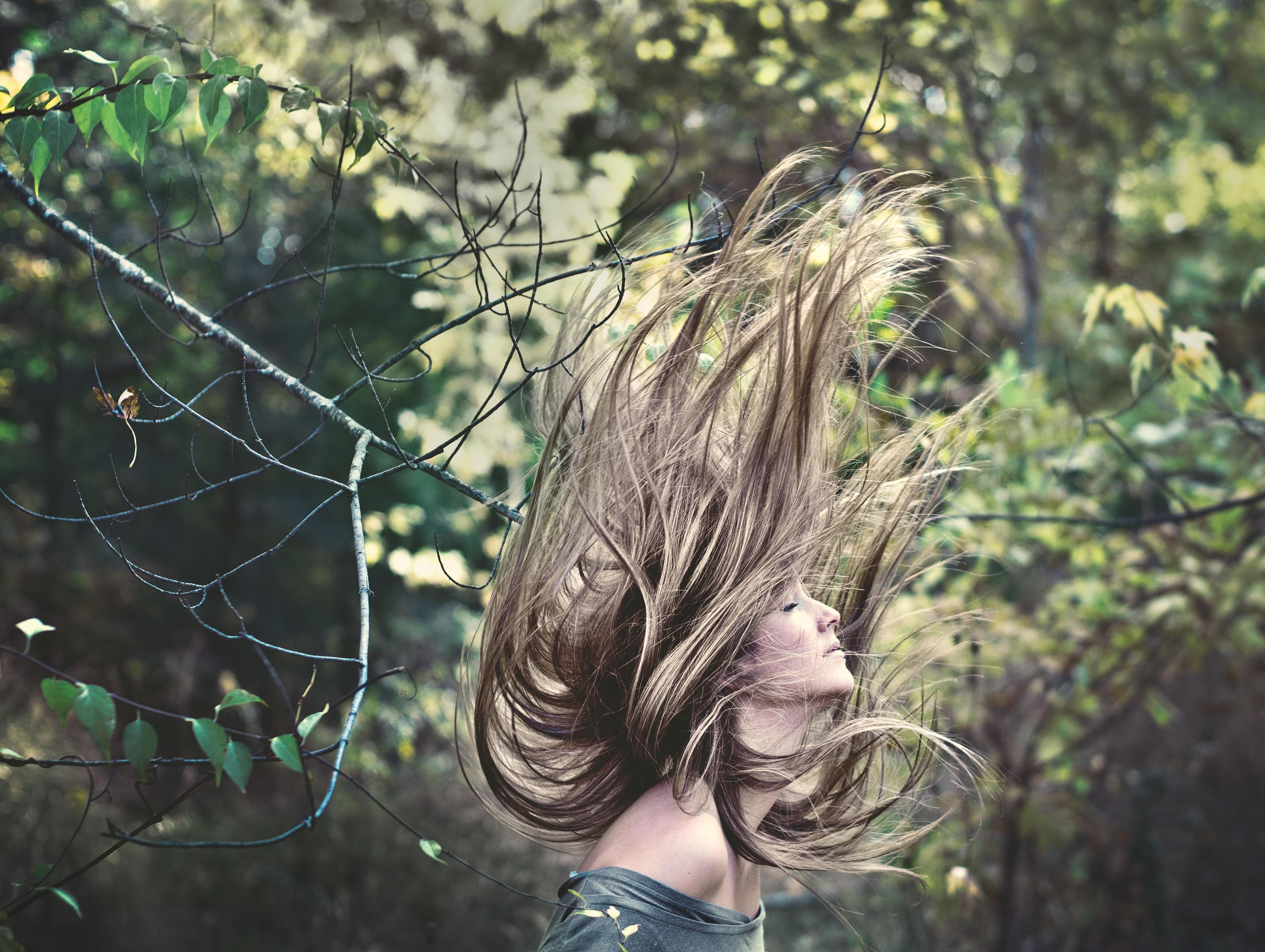 caucasian Ethnicity, one Person, summer, blonde, beautiful, portrait, long Hair, trees, long, tree, near, color Image, 2K, focus on foreground, children only, HD Wallpaper