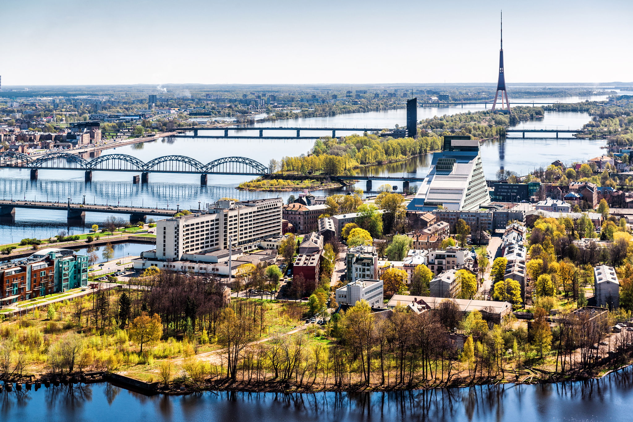 arch bridge, river, nature, aerial View, travel Destinations, water, transportation, cityscape, high angle view, rise, urban Skyline, outdoors, 1080P, HD Wallpaper