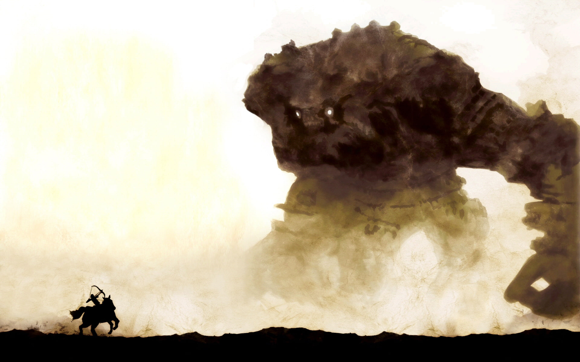 horse, 1080P, Shadow of Colossus, monster, hero, illustration, HD Wallpaper