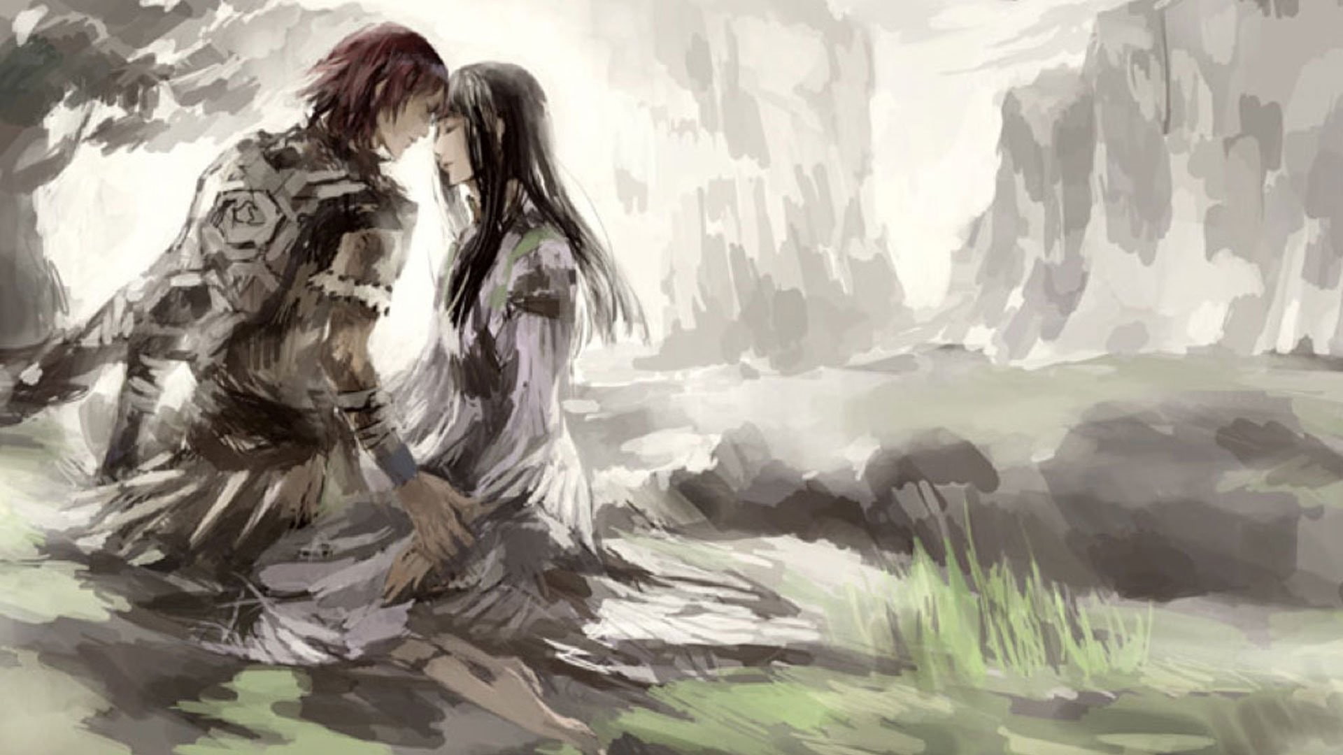 male likeness, 1080P, clothing, human representation, day, women, nature, standing, mountain, shadow of the colossus wander and the colossus artwork wander, HD Wallpaper