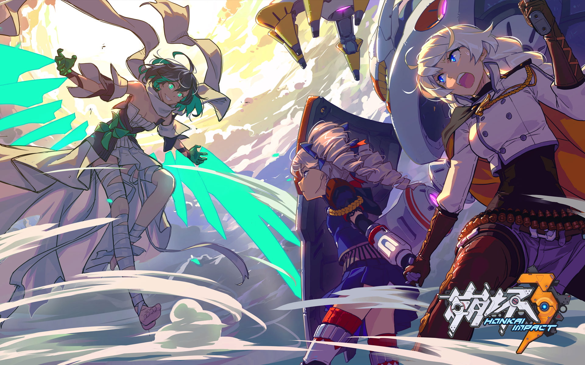 Benghuai Xueyuan, 1080P, Kiana Kaslana, Bronya Zaychik, Anime, HD Wallpaper