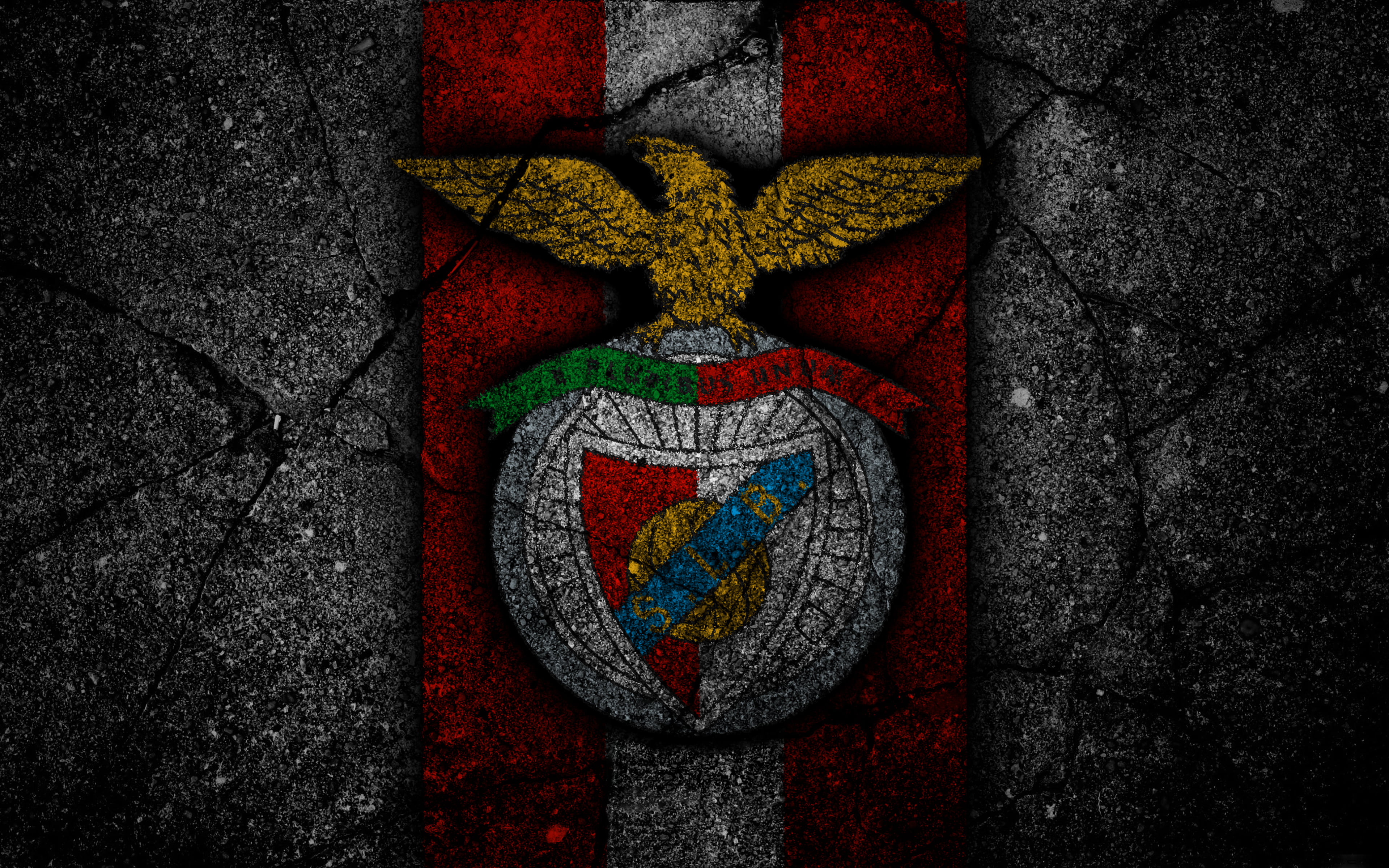 4K, Soccer, Emblem, S.L. Benfica, Logo, HD Wallpaper