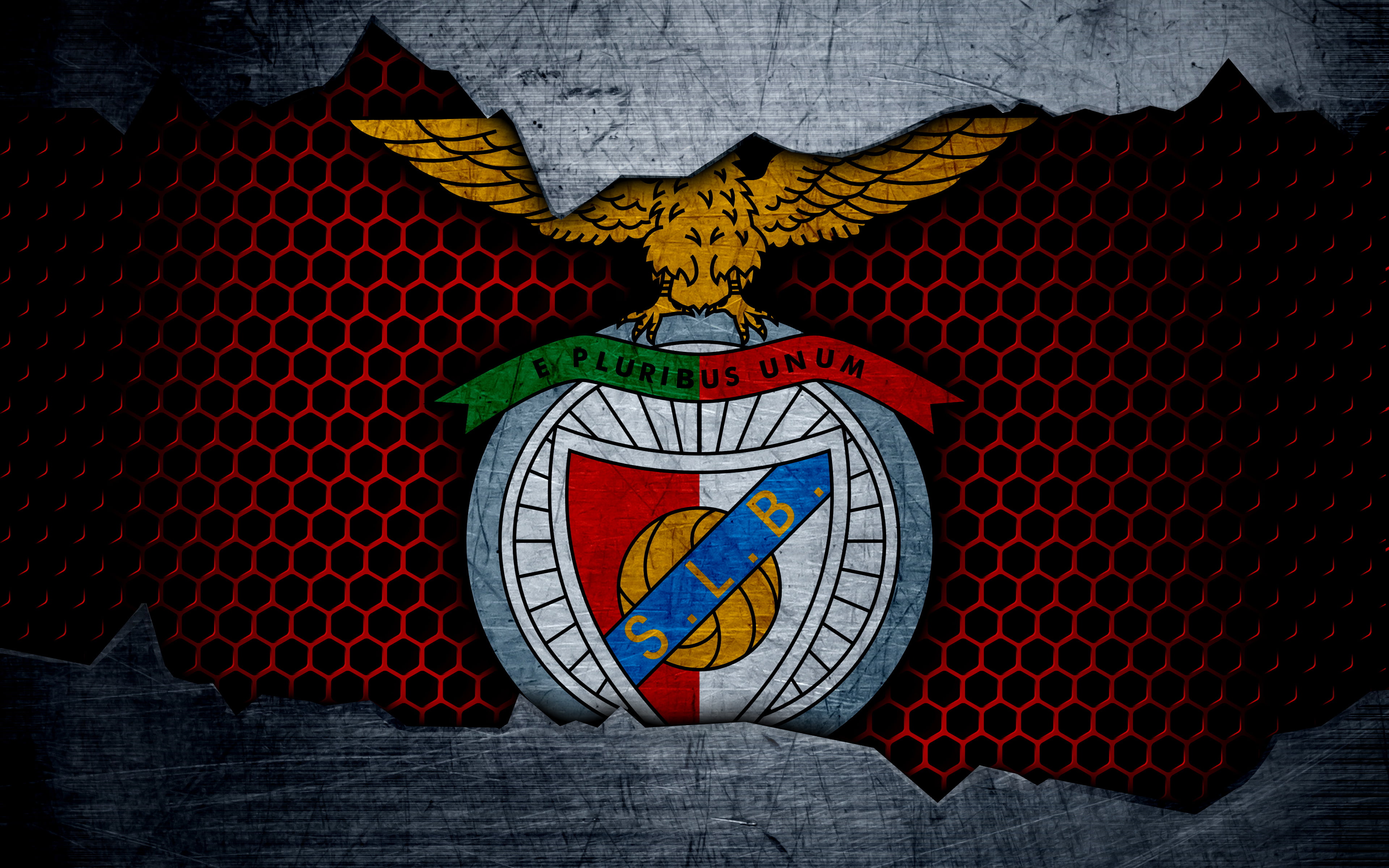 Soccer, 4K, S.L. Benfica, Emblem, Logo, HD Wallpaper