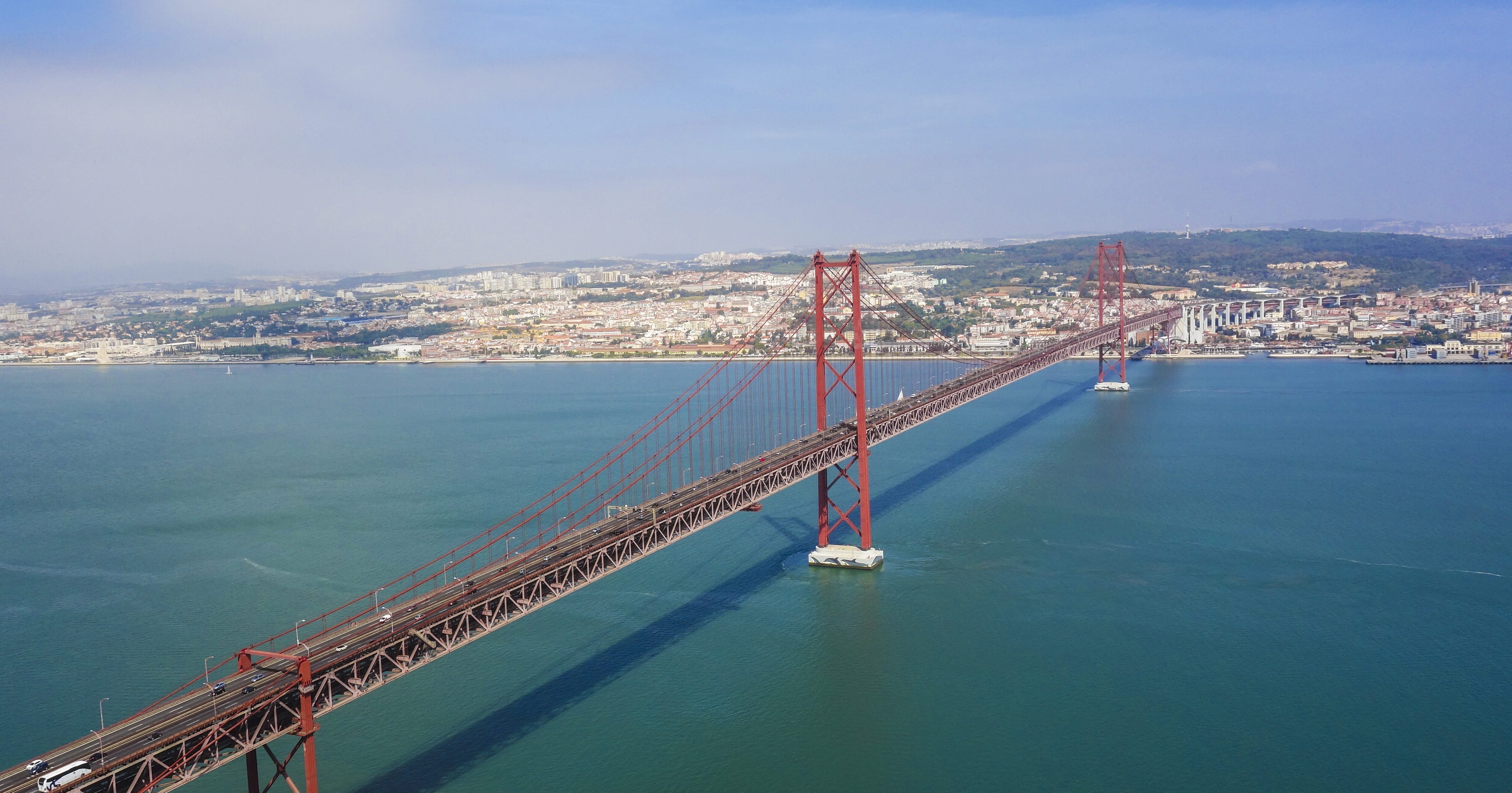 tourism, connection, city, travel, sky, travel destinations, portugal, bridge - man made structure, bay, building exterior, cityscape, river, town on the river, HD Wallpaper