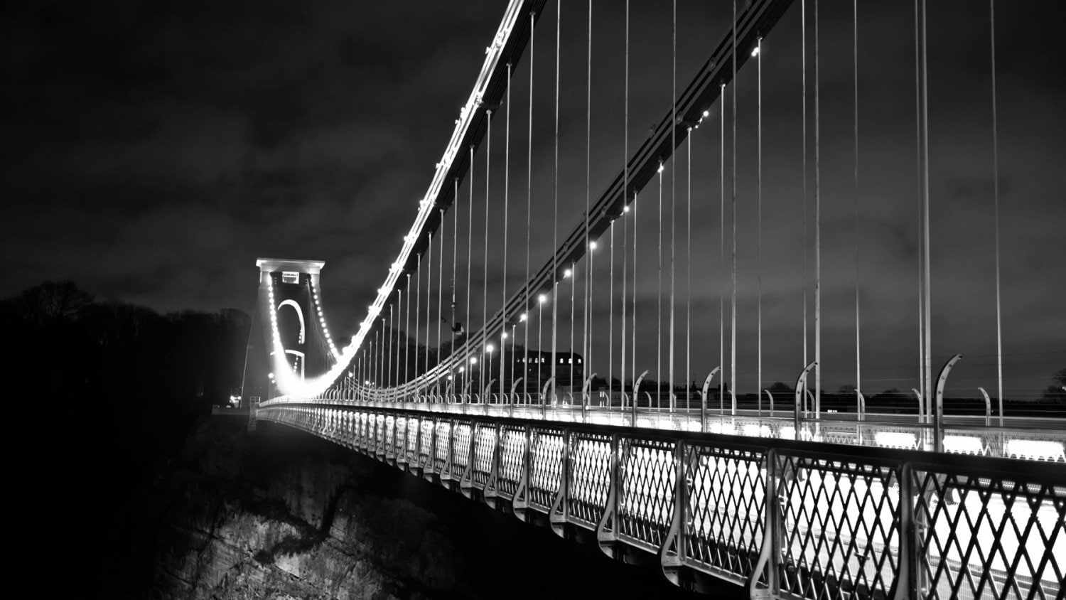 Bristol, monochrome, 720P, Clifton Suspension Bridge, bridge, HD Wallpaper