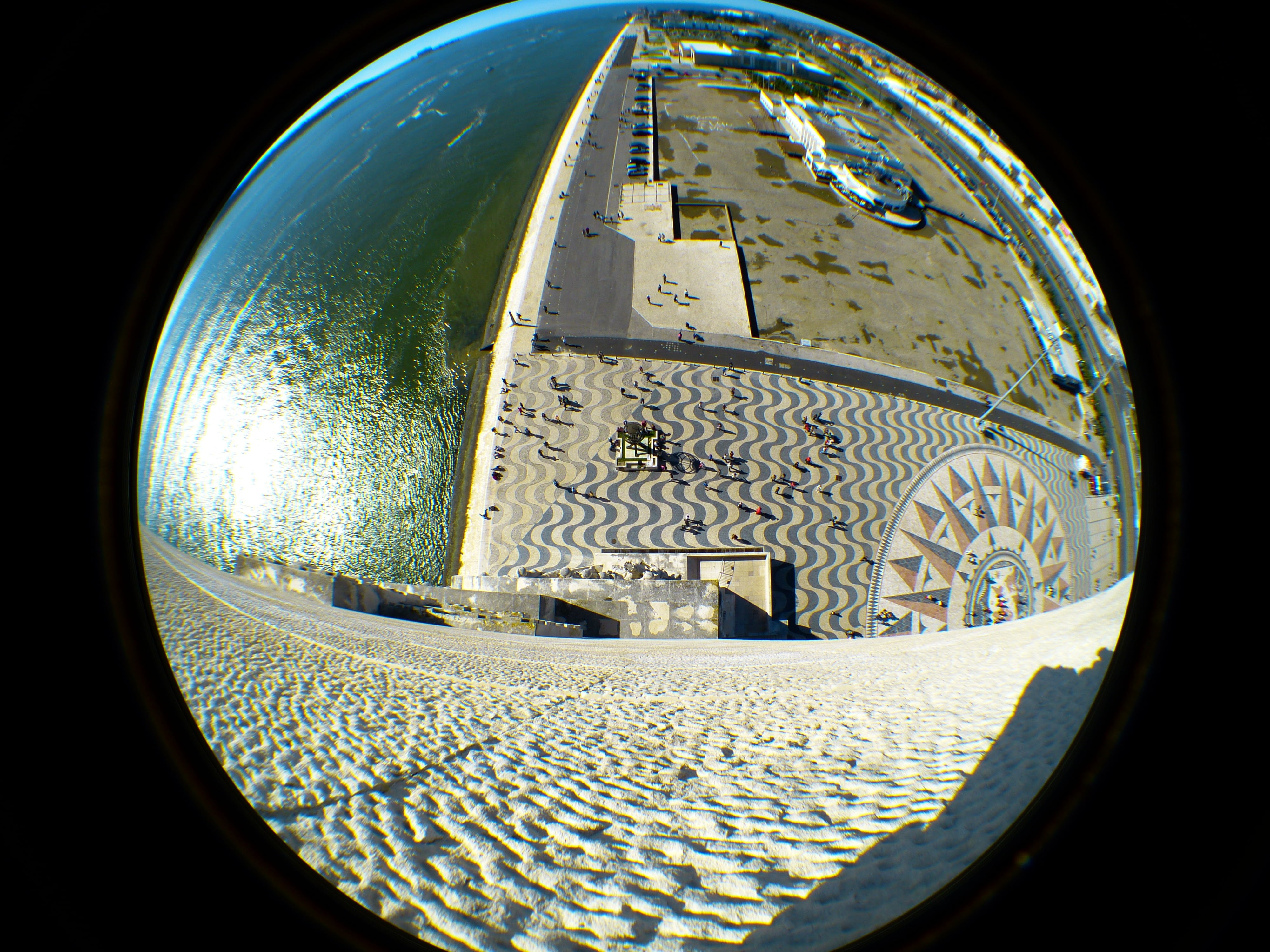 padrão dos descobrimentos, fish-eye lens, geometric shape, monument, architecture, shape, built structure, 4K, windrose, nature, building exterior, circle, HD Wallpaper