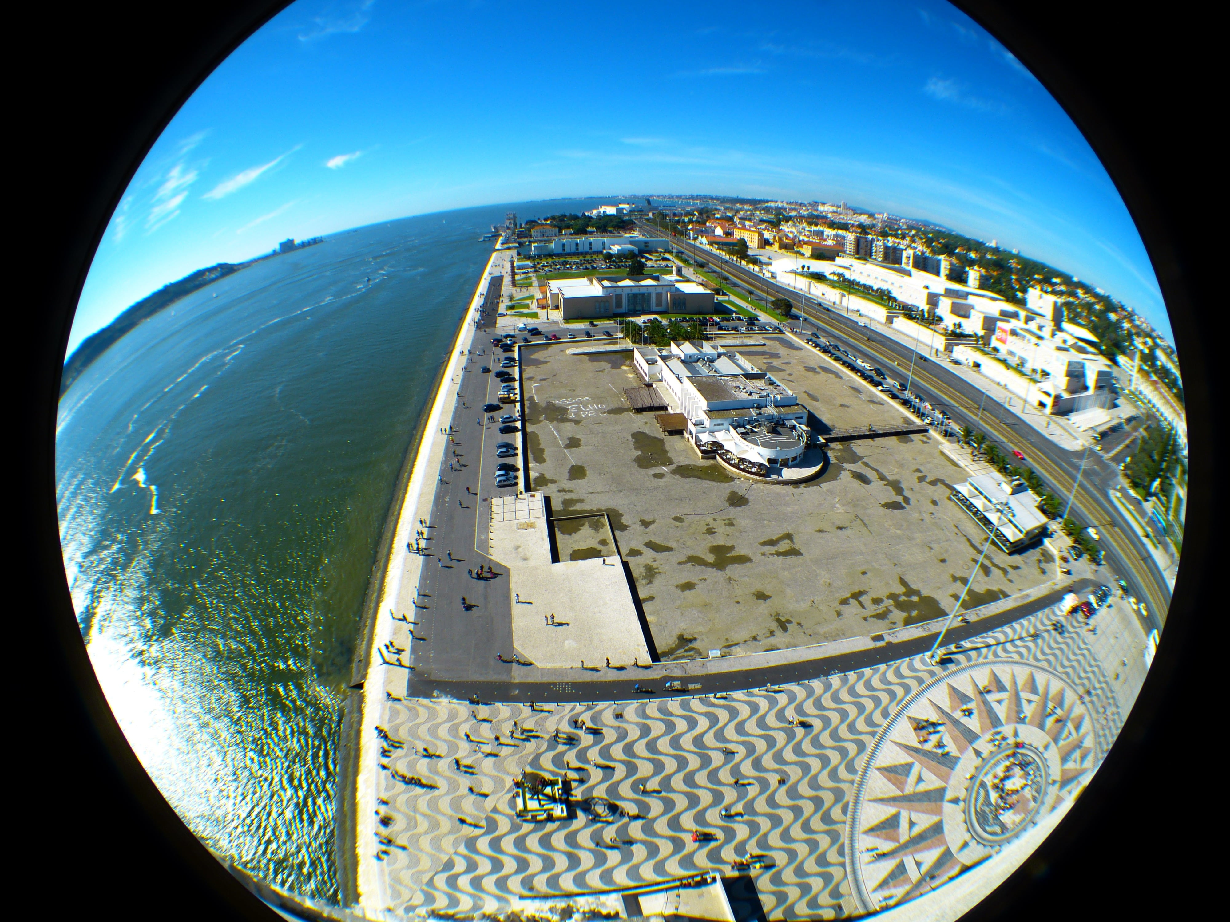 portugal, belem, water, air vehicle, downtown District, urban Scene, built structure, sky, street, cityscape, henry of the navigator, flying, planet earth, HD Wallpaper
