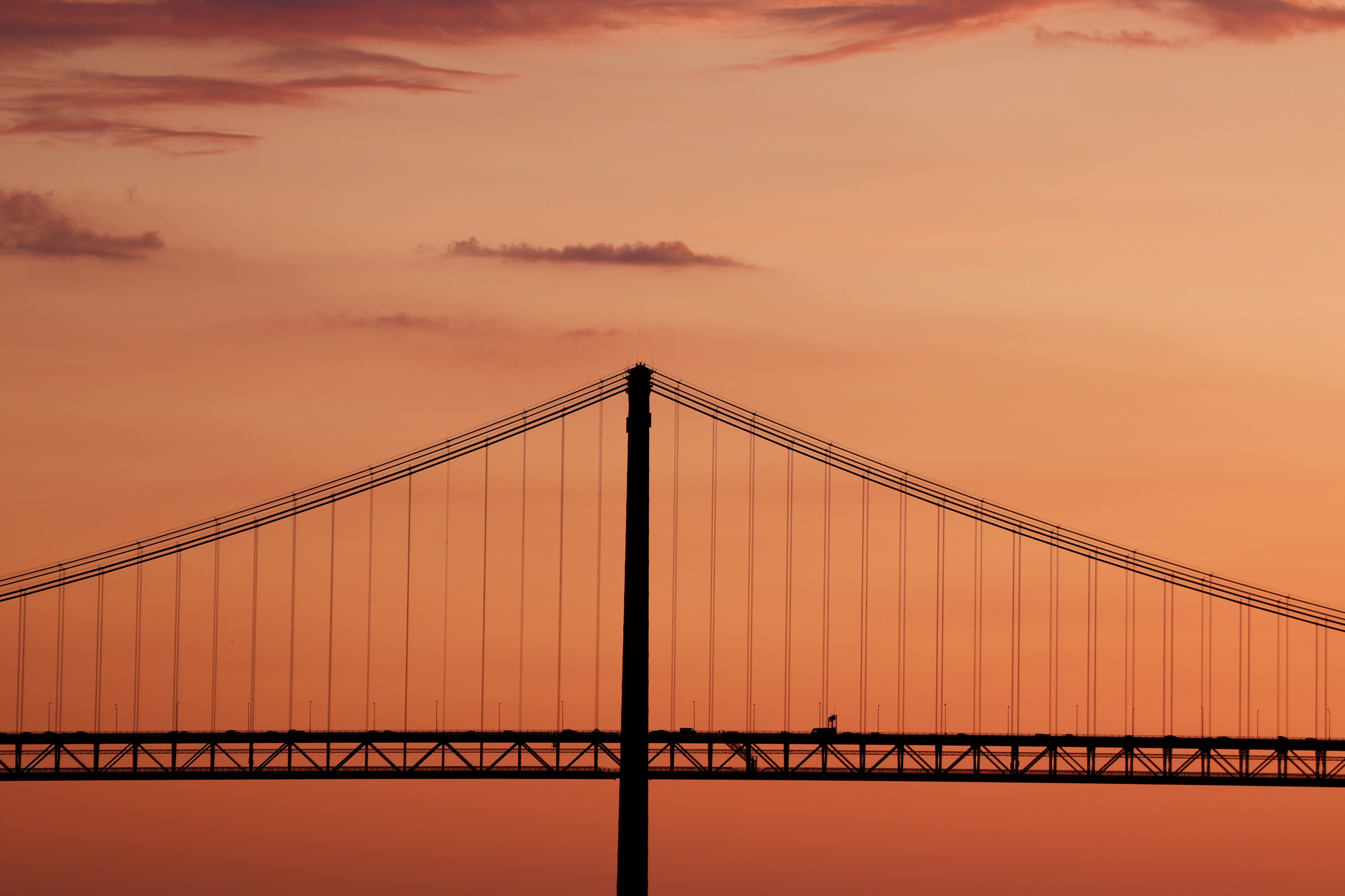 tejo, twilight, travel destinations, transportation, engineering, nature, connection, architecture, silhouette, bridge - man made structure, sunset, bridge, HD Wallpaper