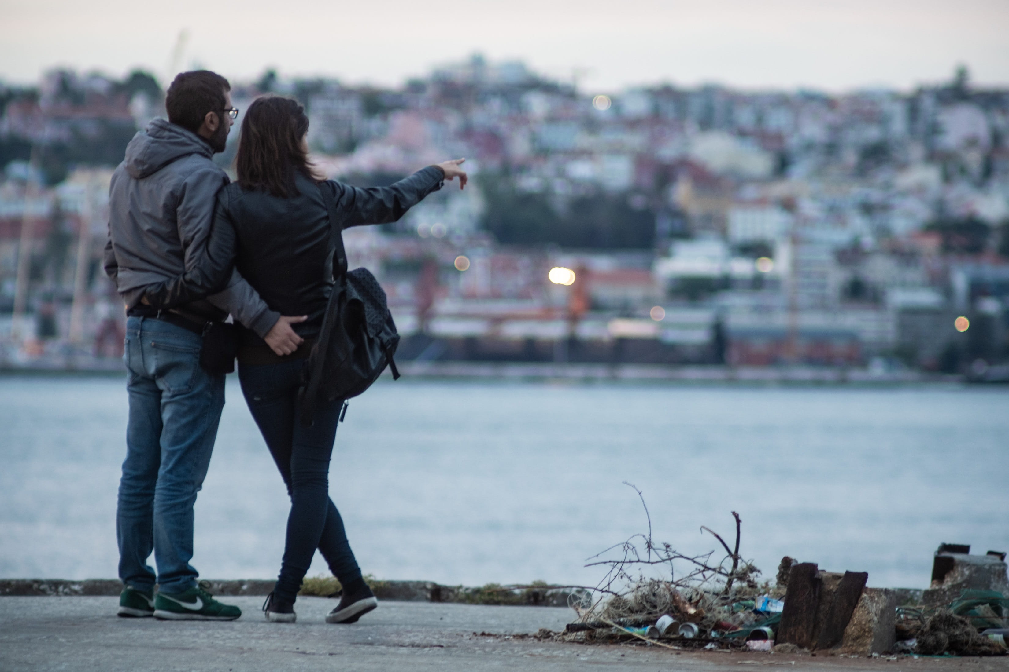 couple - relationship, men, tourism, togetherness, positive emotion, travel, lisbon, emotion, love, port, architecture, real people, adult, bonding, view, HD Wallpaper