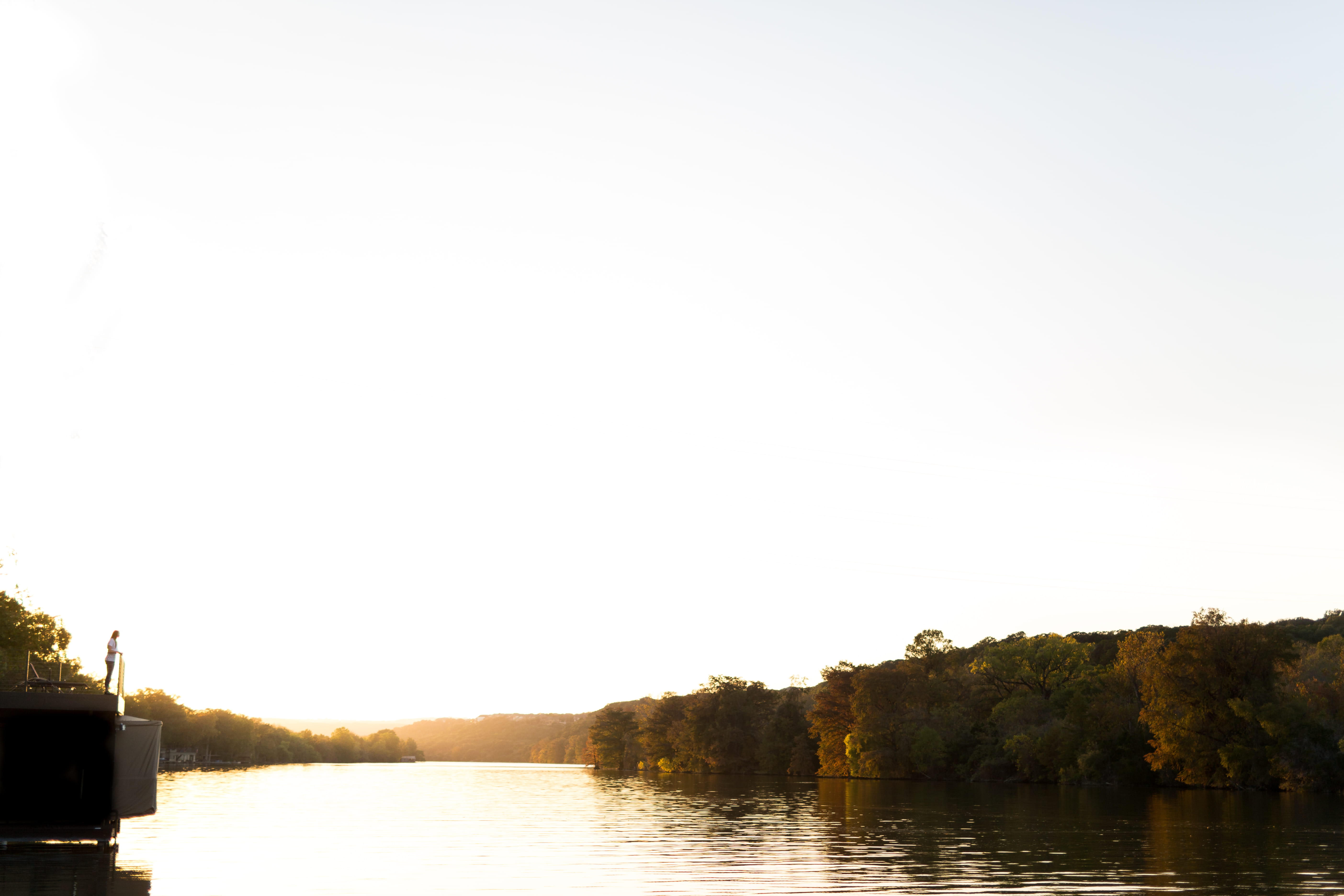 copy space, nature, sunset, plant, 5K, reflection, tranquil scene, miniature, beauty in nature, outdoors, sky, clear sky, lake austin, tranquility, waterfront, HD Wallpaper