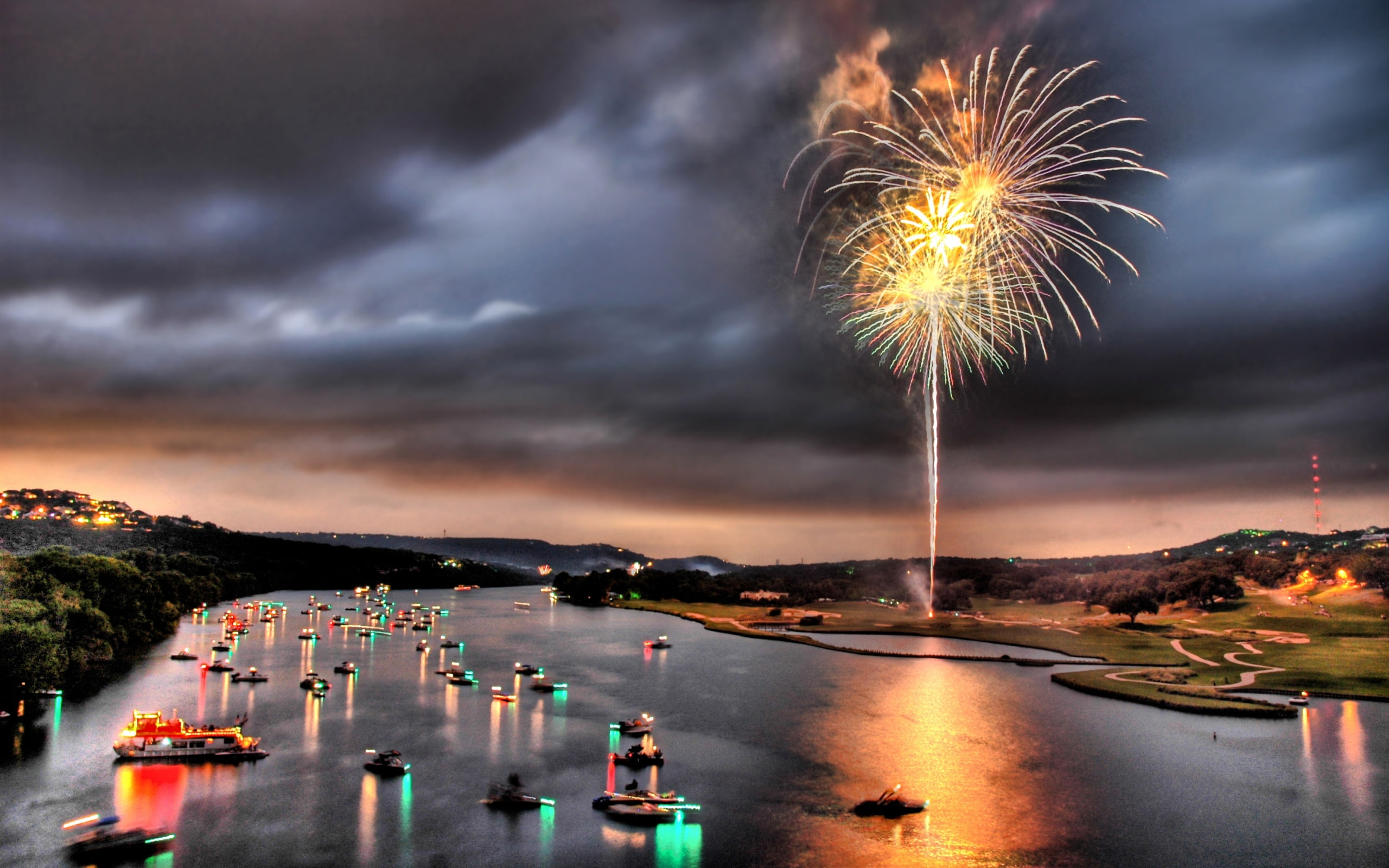 2K, fireworks, hd, art, austin, hdr, nature, photography, x, lakes, HD Wallpaper
