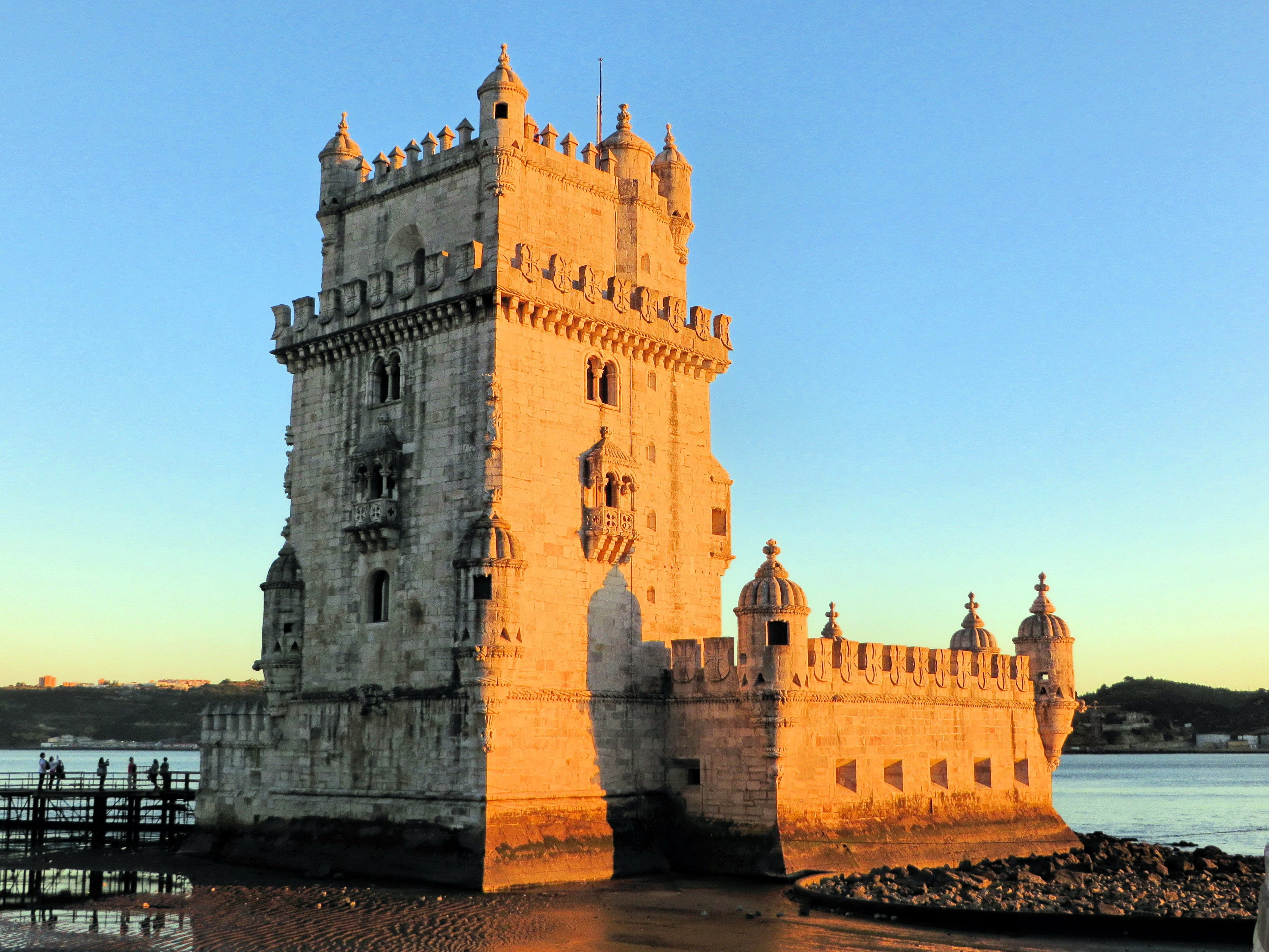 sunlight, Lisbon, monument, slots, waterfront, river, Tower, travel destinations, government, sea, rampart, no people, tourism, Belem, nature, water, building, HD Wallpaper