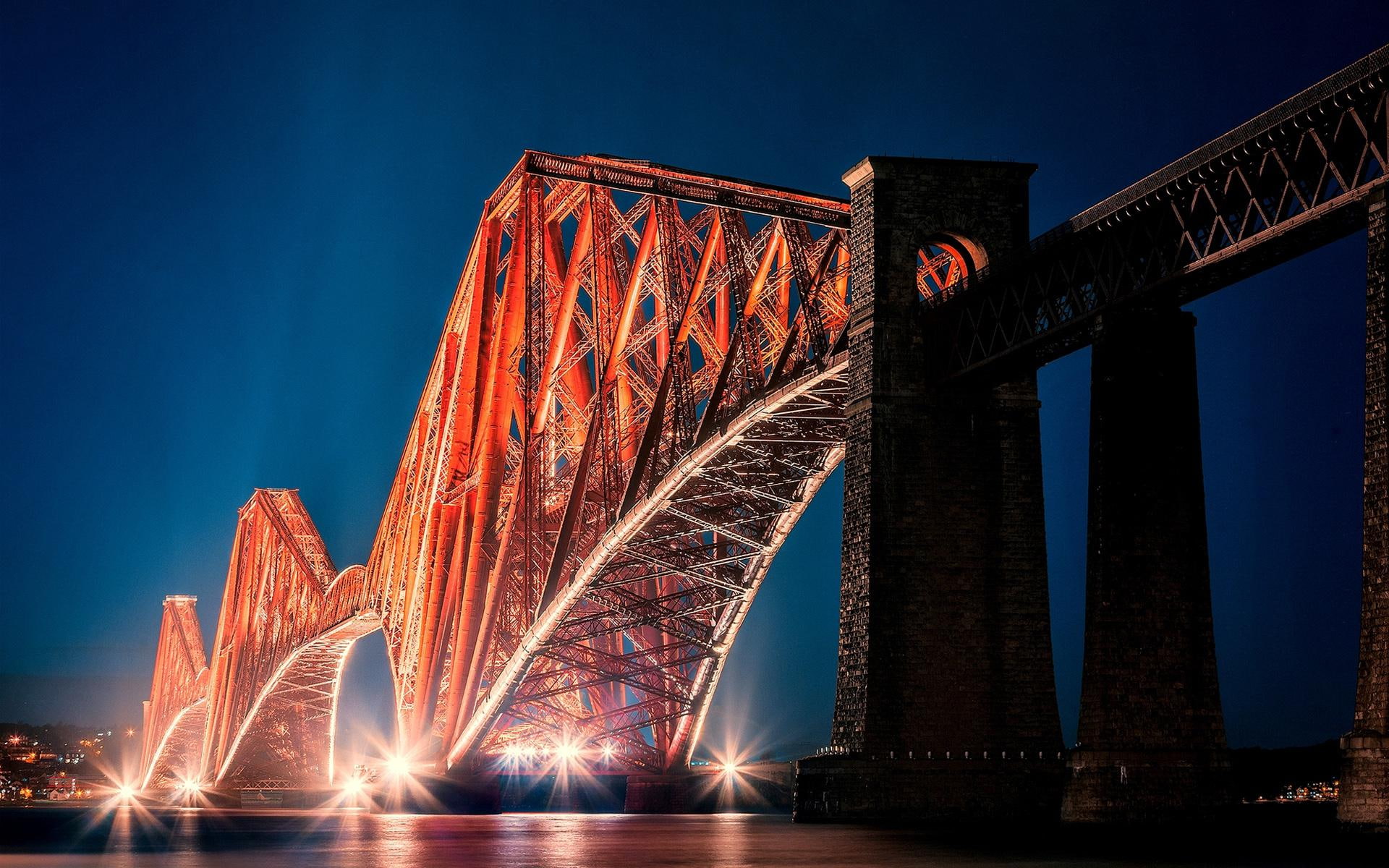 brown, forth, edinburgh, silver, bridge, 1080P, HD Wallpaper