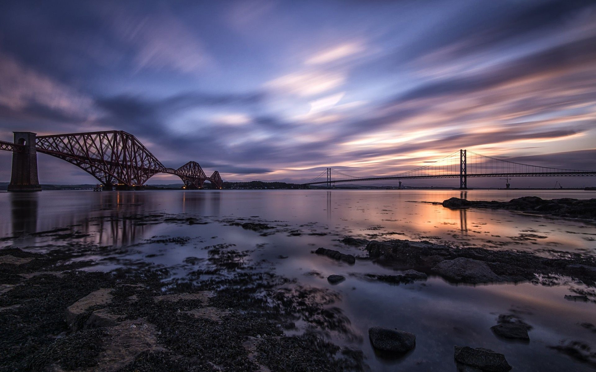 water, no people, connection, transportation, nature, bay, bridge - man made structure, scenics - nature, cloud - sky, beach, architecture, bridge, forth, HD Wallpaper