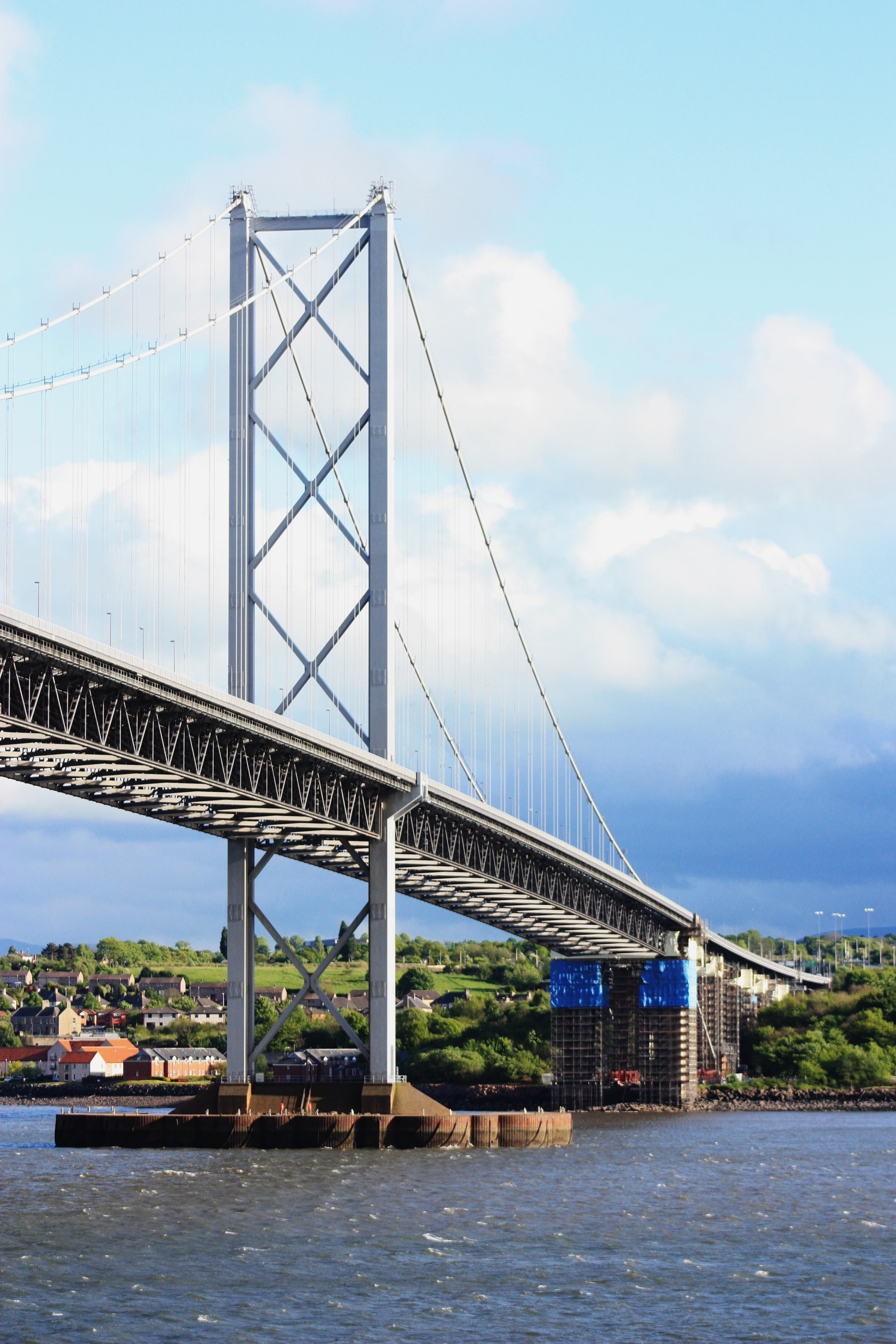 tower, engineering, cloud - sky, transportation, day, historic, city, big, suspension bridge, bridge, famous, clouds, connection, outdoors, sky, built structure, Phone HD Wallpaper