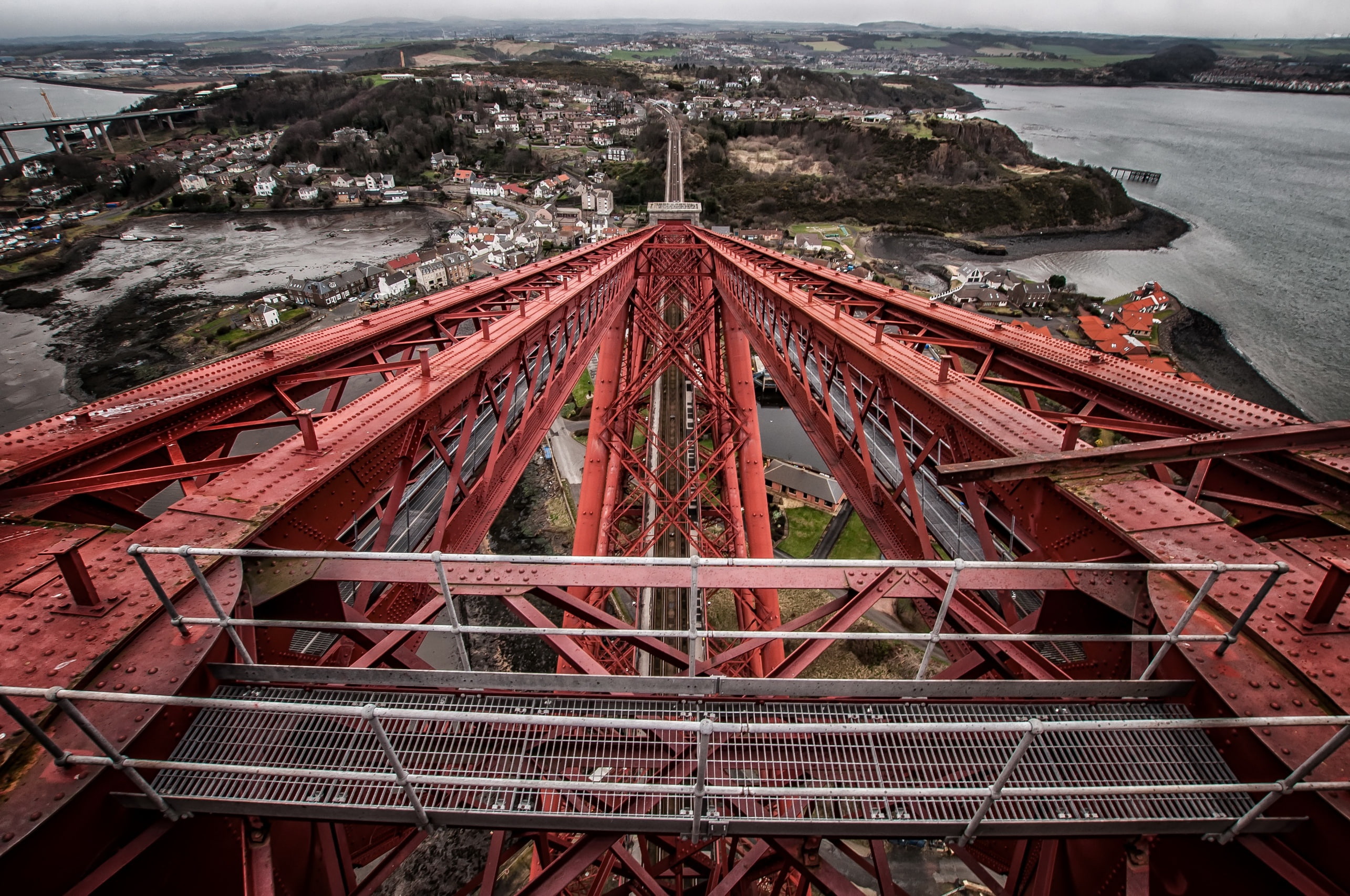 Scotland, Forth Bridge, red, 2K, Metal, architecture, HD Wallpaper