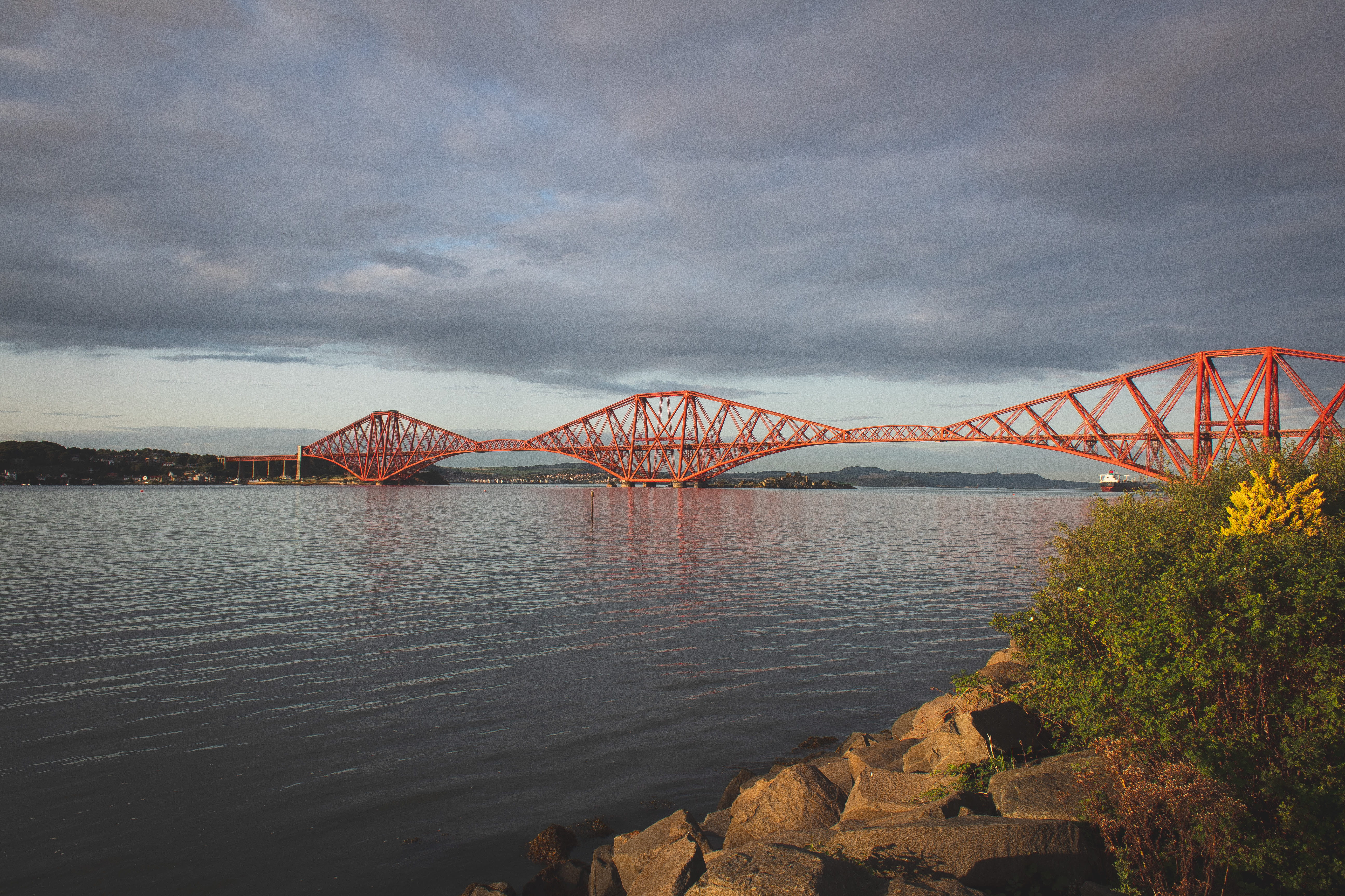 sky, connection, queensferry, water, forth rail bridge, travel, river, engineering, sea, queens ferry crossing, united kingdome, scotland, railway bridge, HD Wallpaper