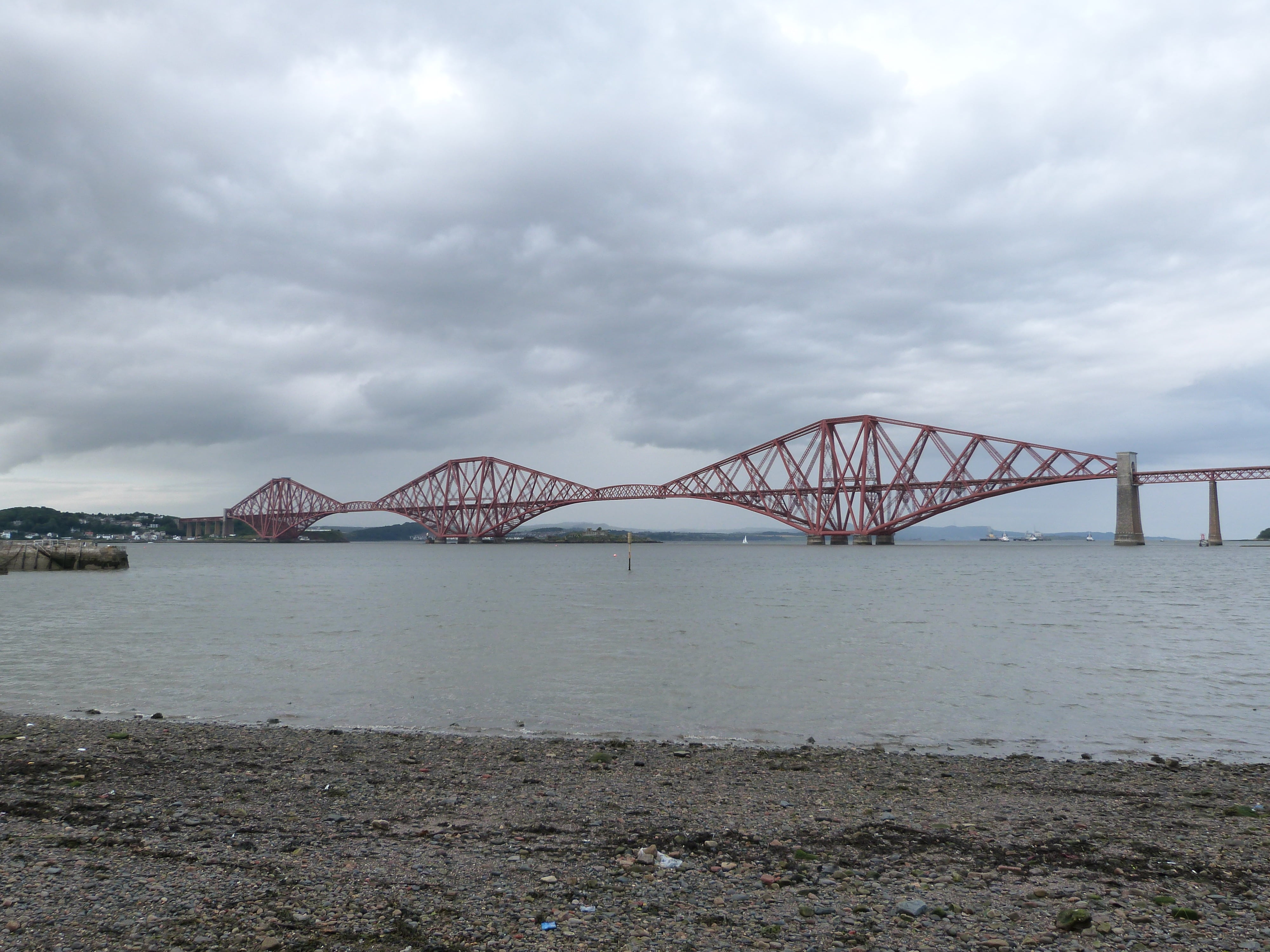 day, steel, scotland, built structure, scenics - nature, bridge, bay, water, travel destinations, sea, railway bridge, forth road bridge, bridge - man made structure, HD Wallpaper