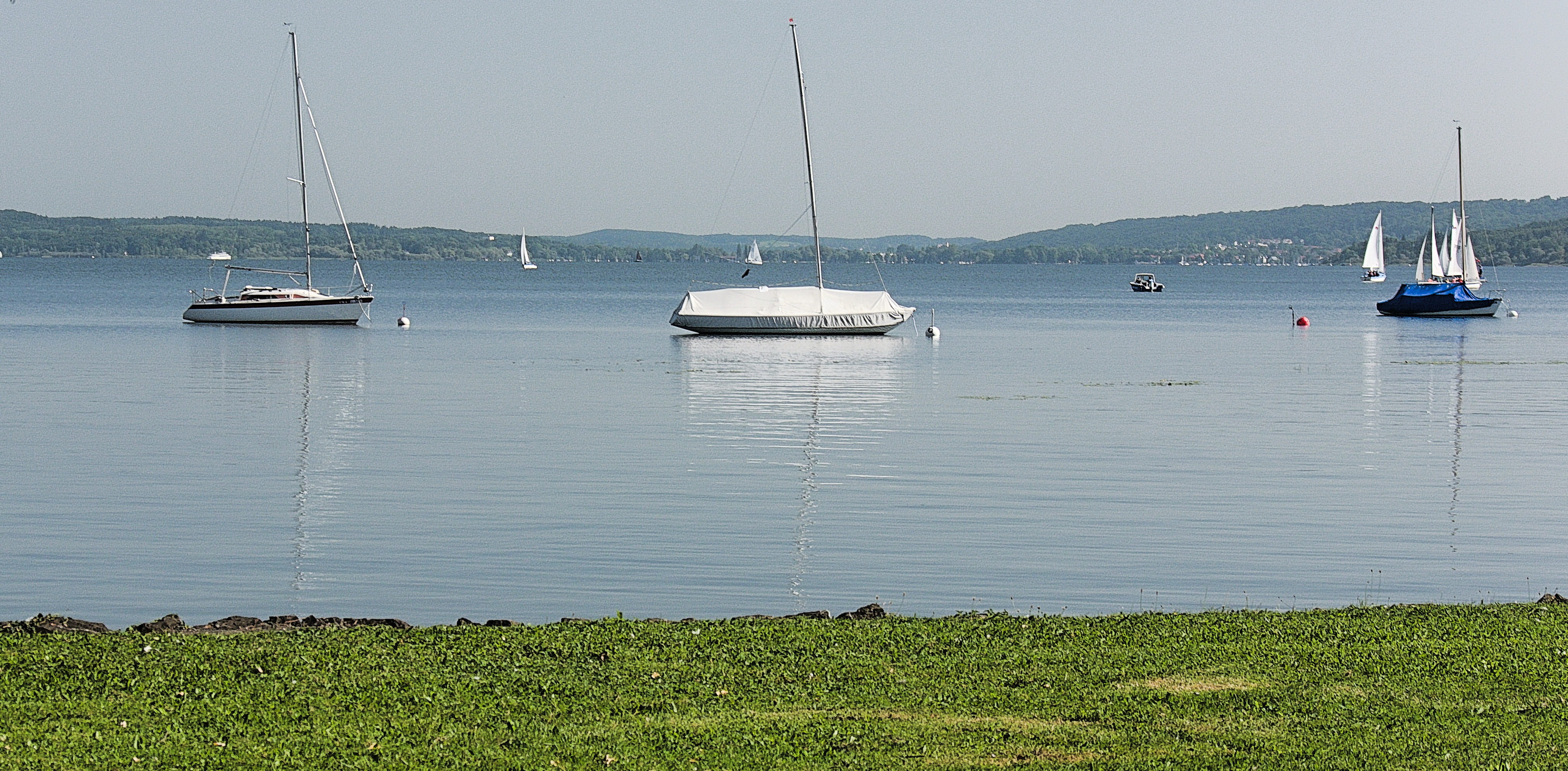 nautical vessel, 4K, landscape, bay, beach, tranquility, water, mode of transportation, ammersee, transportation, boot, beauty in nature, travel destinations, HD Wallpaper