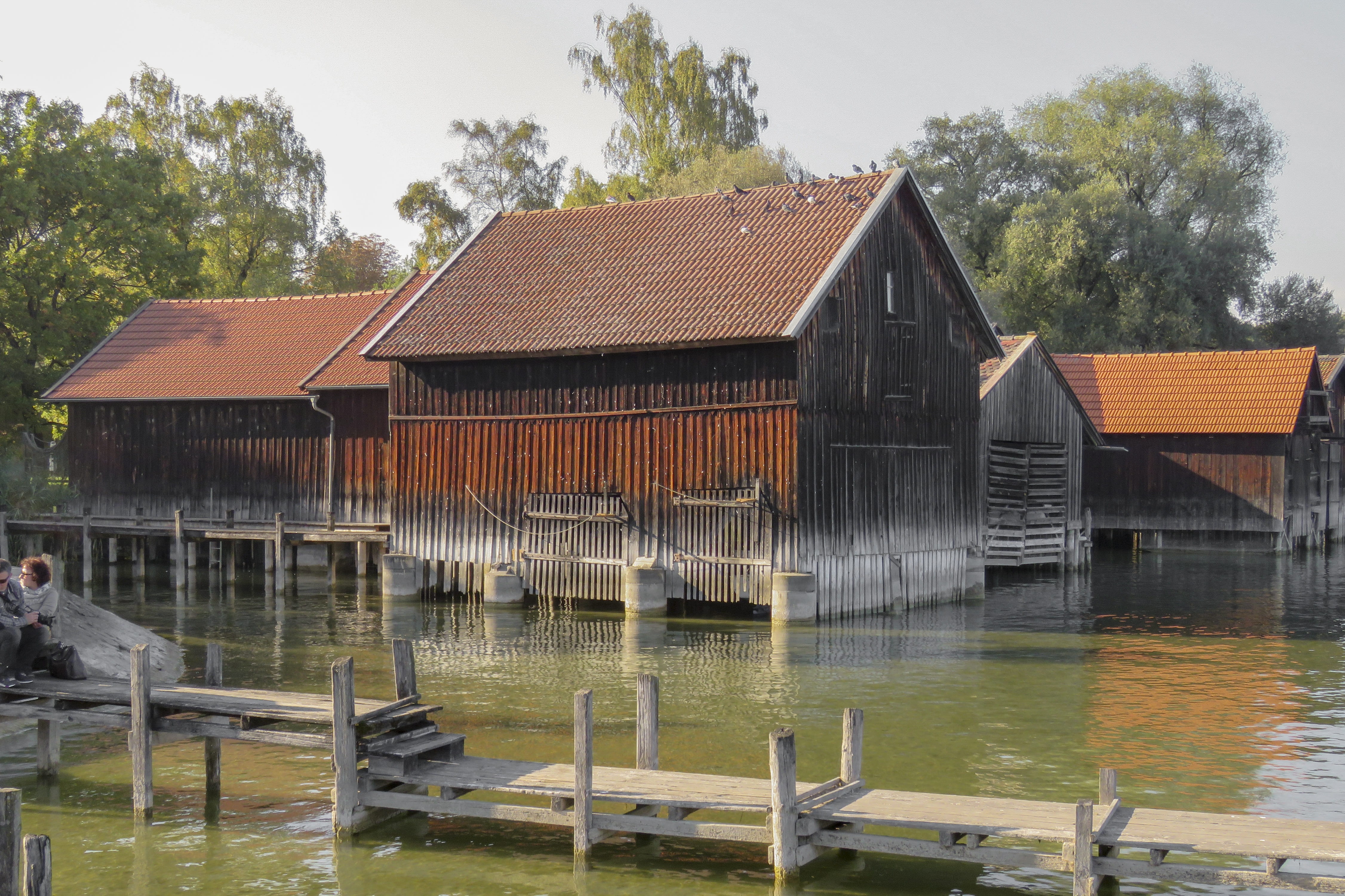 house, body, plant, reflection, residential district, ammersee, building, built structure, nature, stilt house, no people, sky, tranquility, bavaria, houses, HD Wallpaper