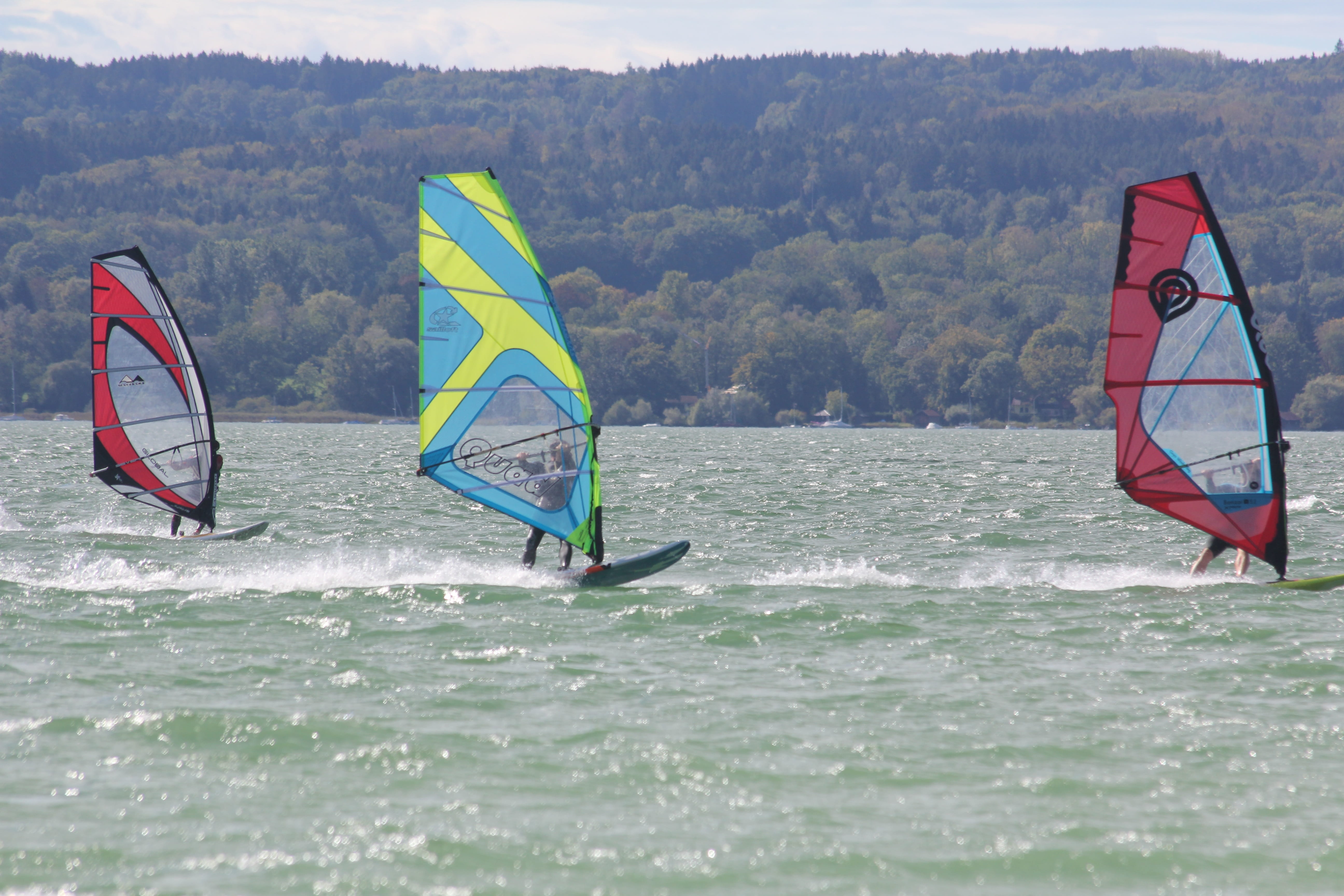 outdoors, transportation, windsurfing, day, beauty in nature, scenics - nature, surf, mountain, spray, nautical vessel, tranquility, tranquil scene, 5K, HD Wallpaper