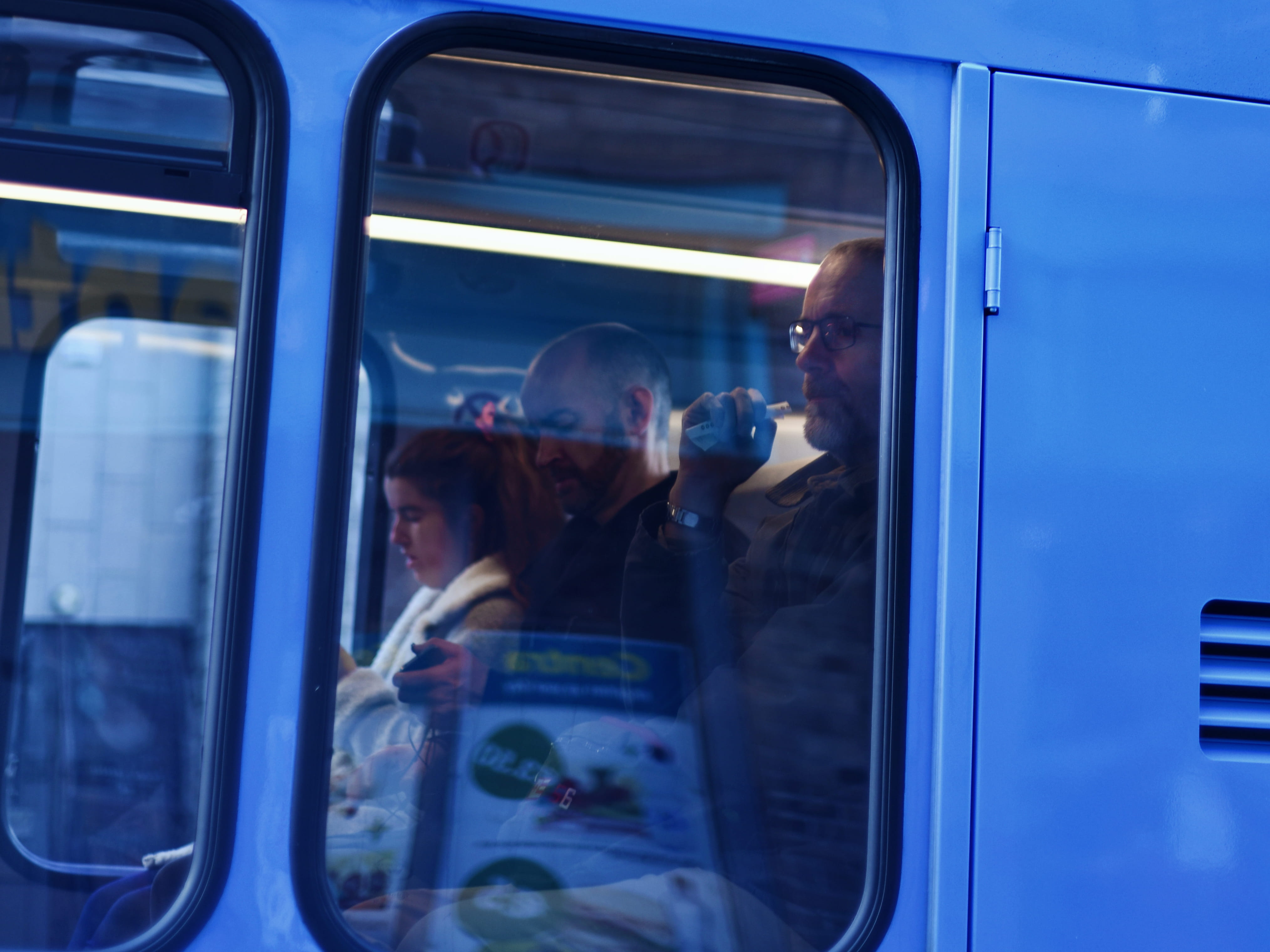 passenger, train, subway train, train - vehicle, emotion, man, reflection, ireland, mode of transportation, people, adult, window, transparent, rail transportation, HD Wallpaper