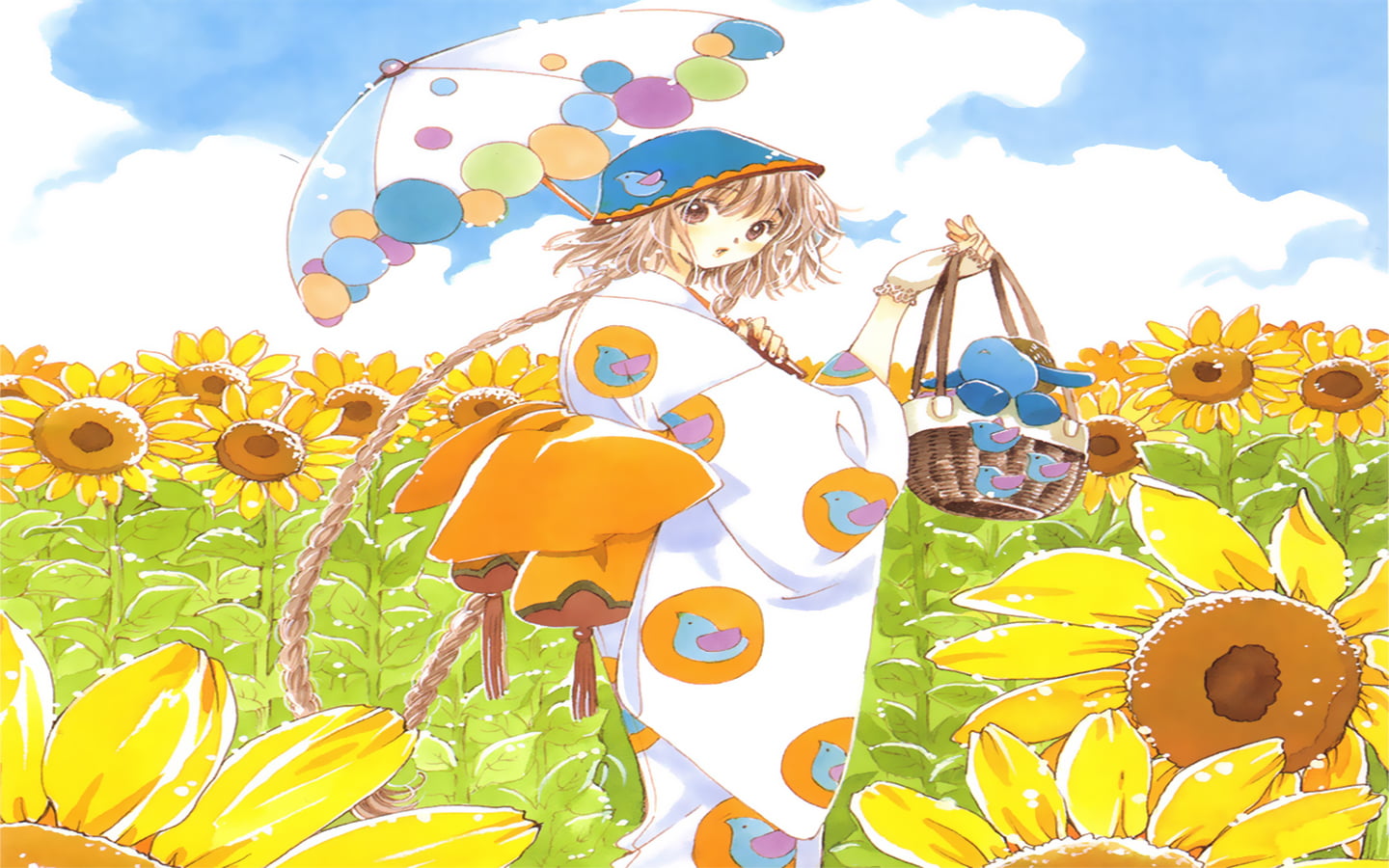 sky, butterfly - insect, animal themes, inflatable, art and craft, toy, anime girls, creativity, outdoors, Kobato, craft, nature, CLAMP, representation, HD Wallpaper