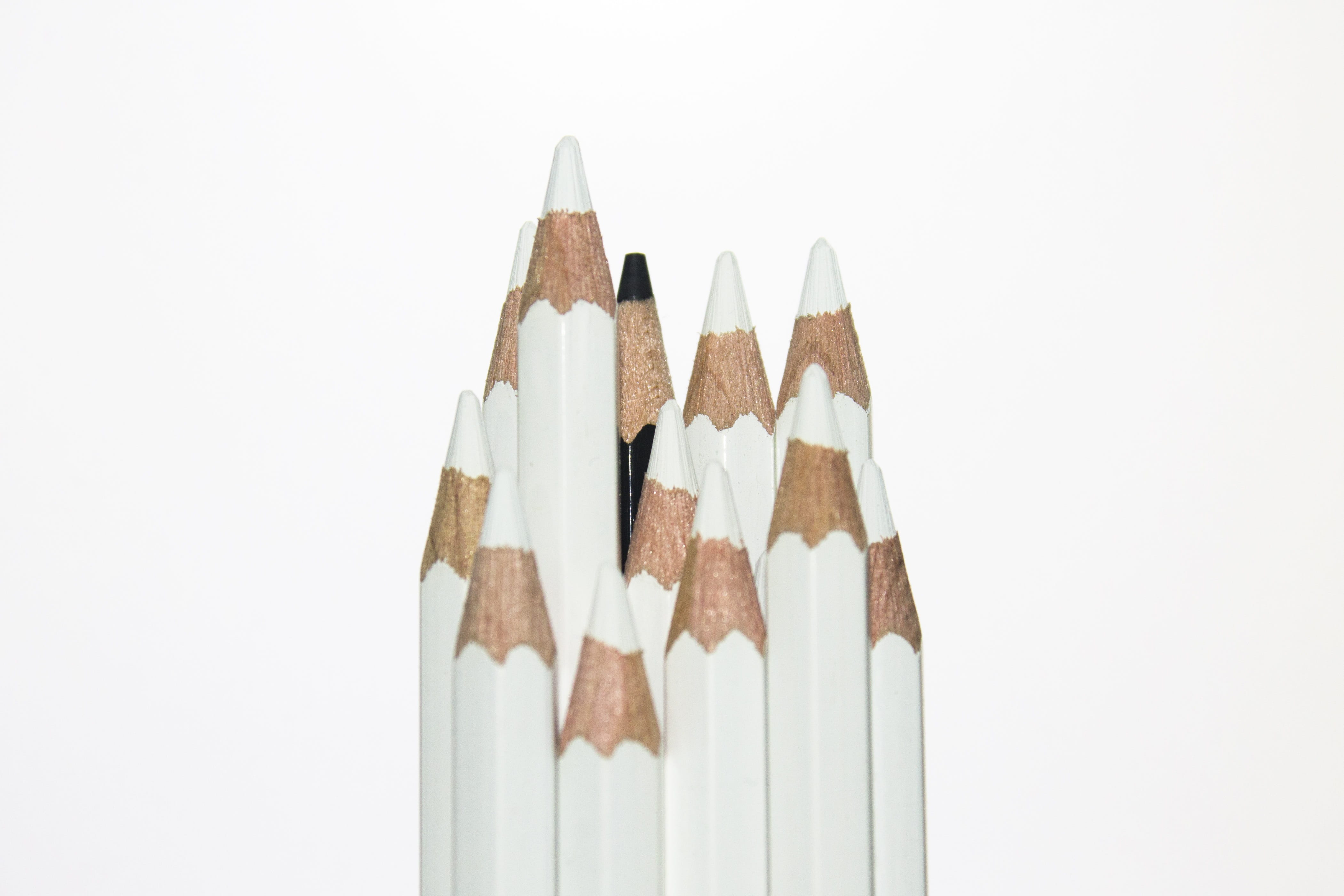 white, photography, indoors, pencil, discrimination, craft, simplicity, cut out, colored pencil, art and craft equipment, close-up, racism, black, group of objects, HD Wallpaper