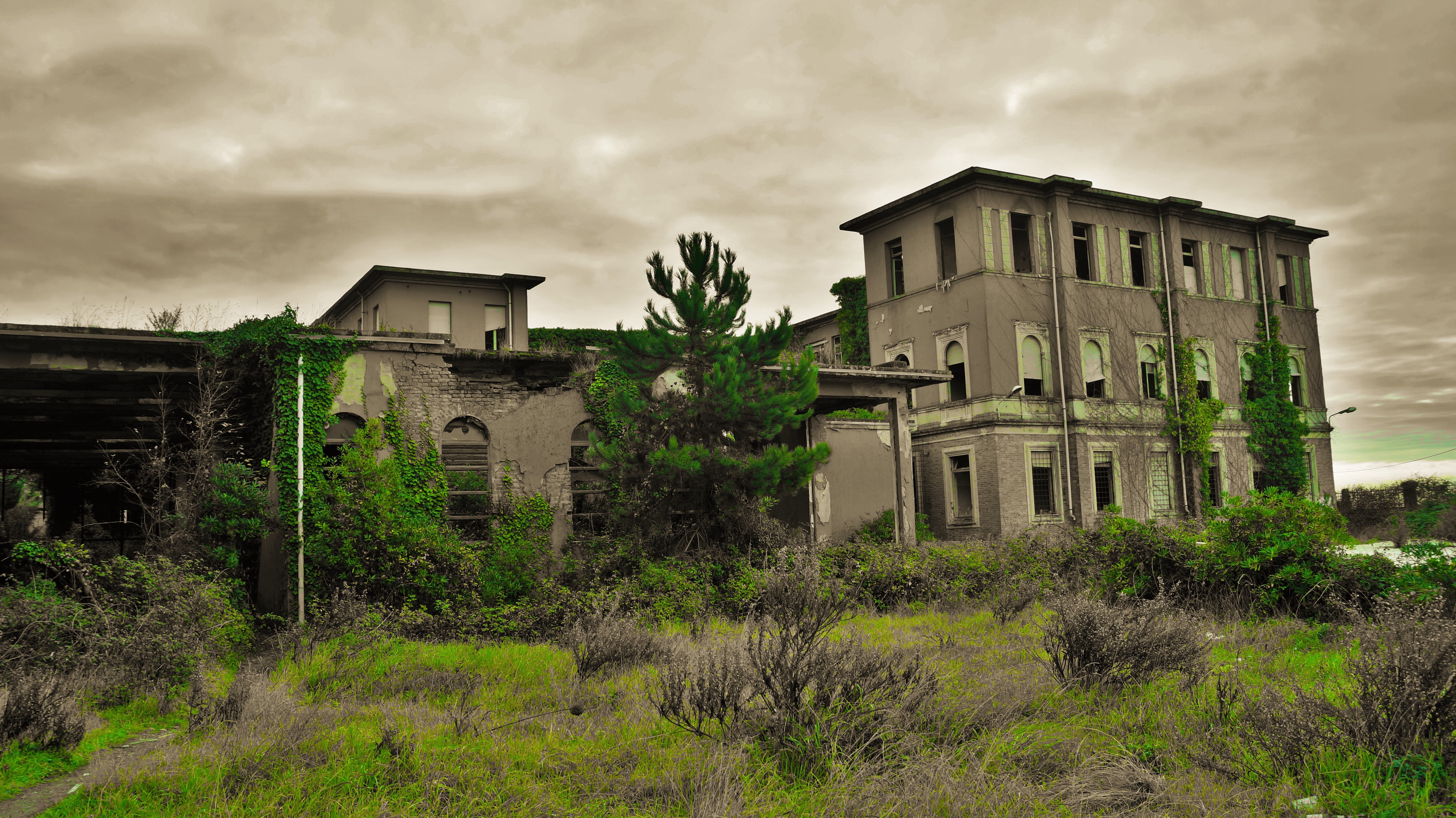 5K, the past, sky, motta, tree, cologne, plant, abandonment, decadence, no people, house, overcast, abandoned, building exterior, marina di massa, architecture, HD Wallpaper