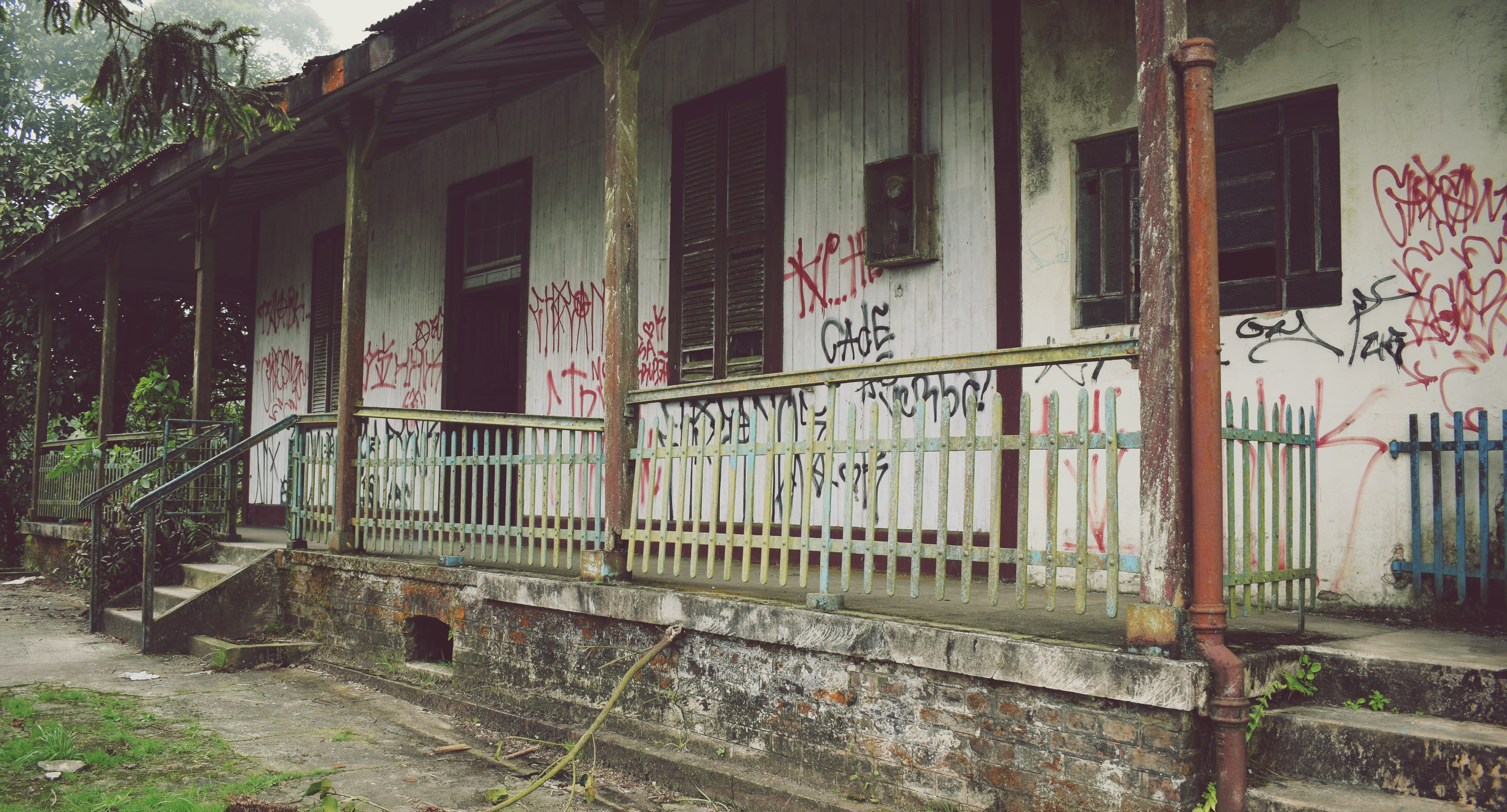 built structure, architecture, obsolete, destruction, abandoned, english, town, paranapiacaba, weathered, pinchada, window, building, plant, 5K, ruin, HD Wallpaper