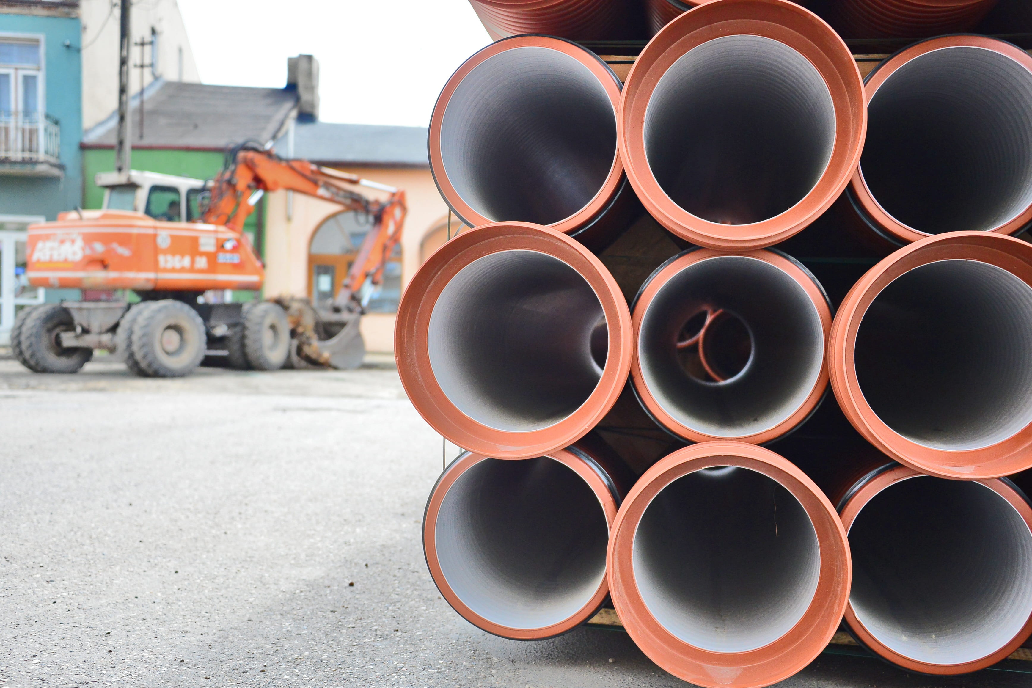 no people, transportation, city, construction site, stack, in a row, circle, land vehicle, building, street, day, industrial equipment, the design of the, HD Wallpaper