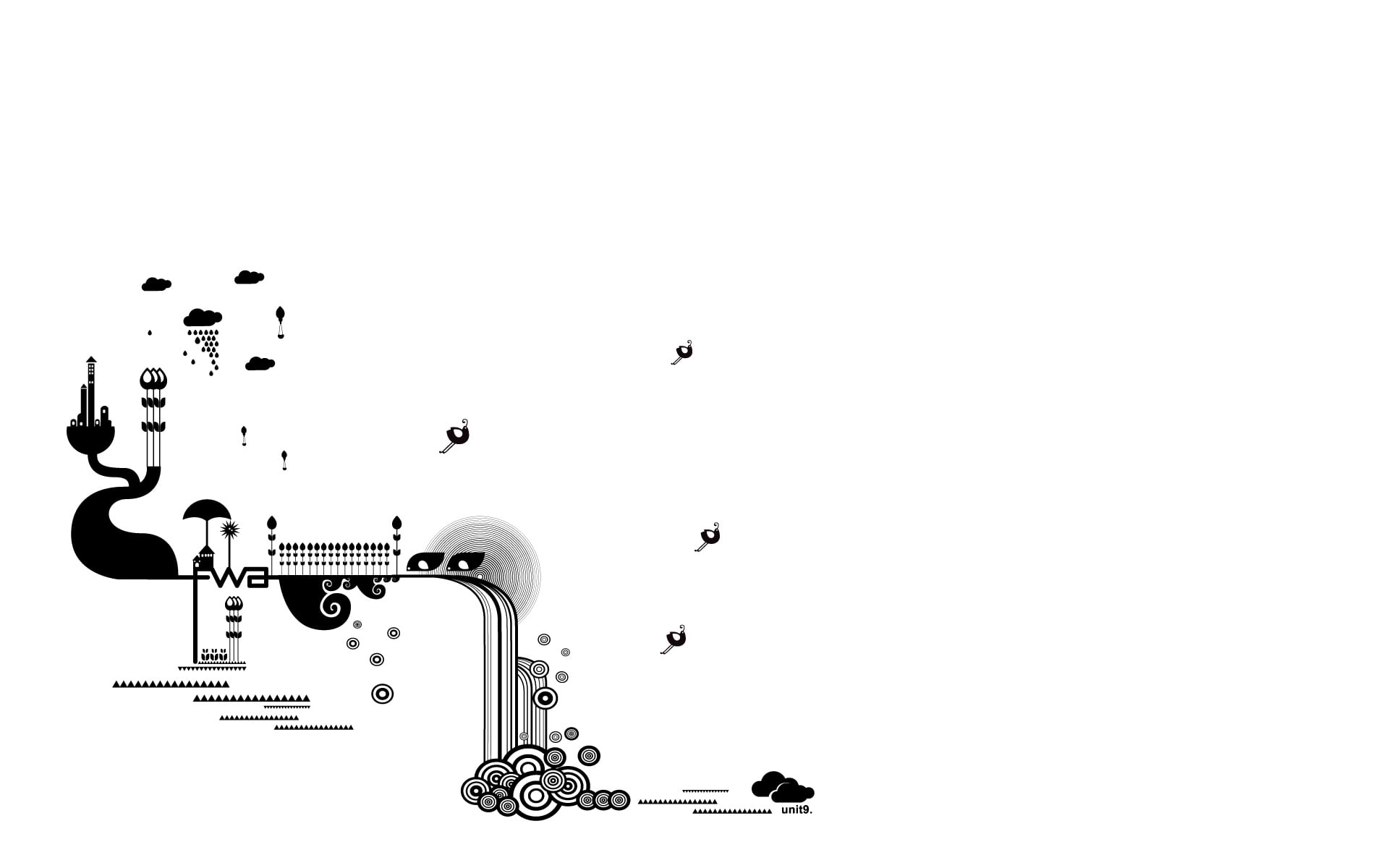 vector, fwa, waterfall, white, 1080P, isolated, shape, digital, creativity, art, nature, science, single object, construction industry, modern, HD Wallpaper