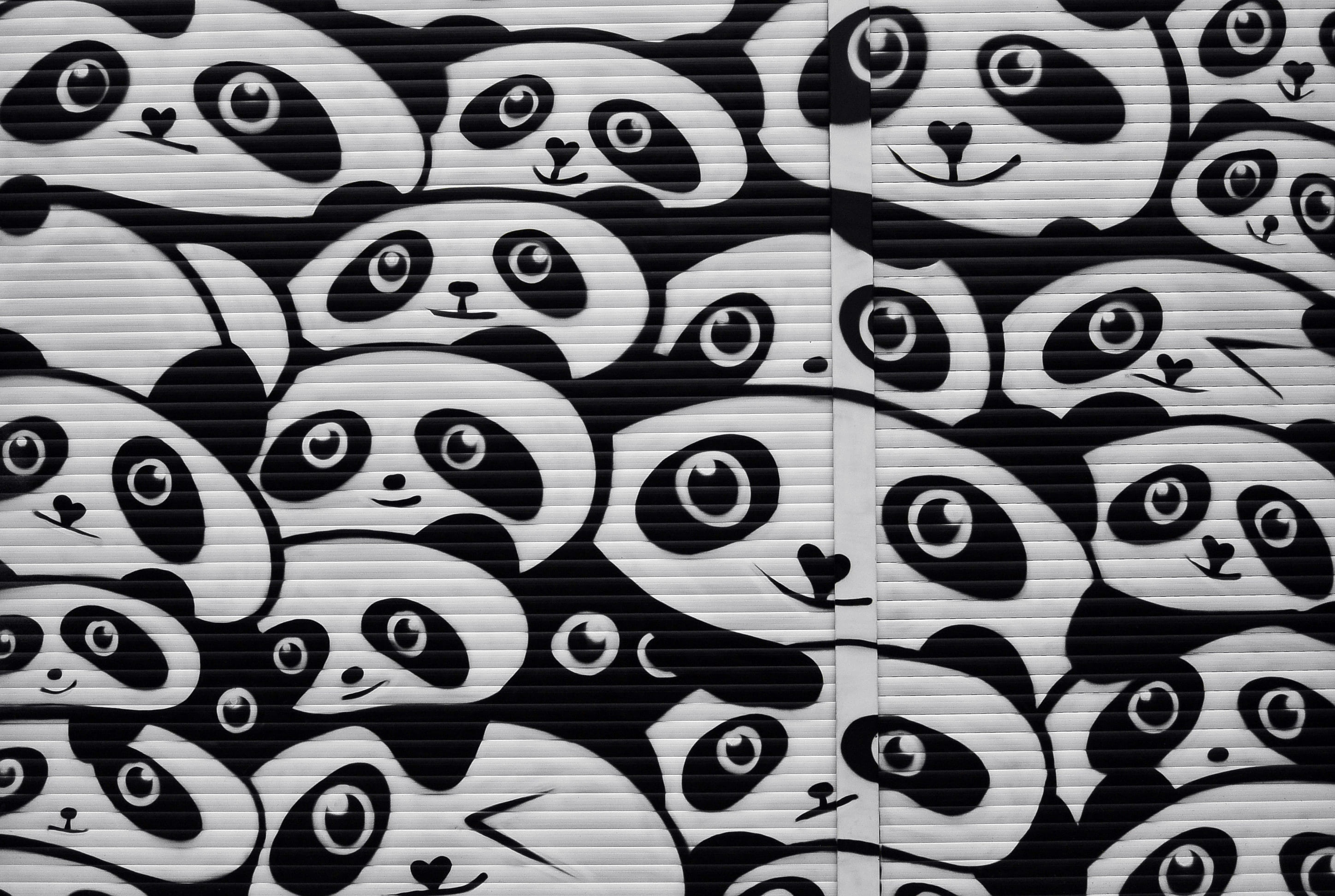 2K, alternative, art and craft, graffiti, black color, collection, art, backgrounds, in a row, arrangement, indoors, street art, roller shutter, digital, HD Wallpaper