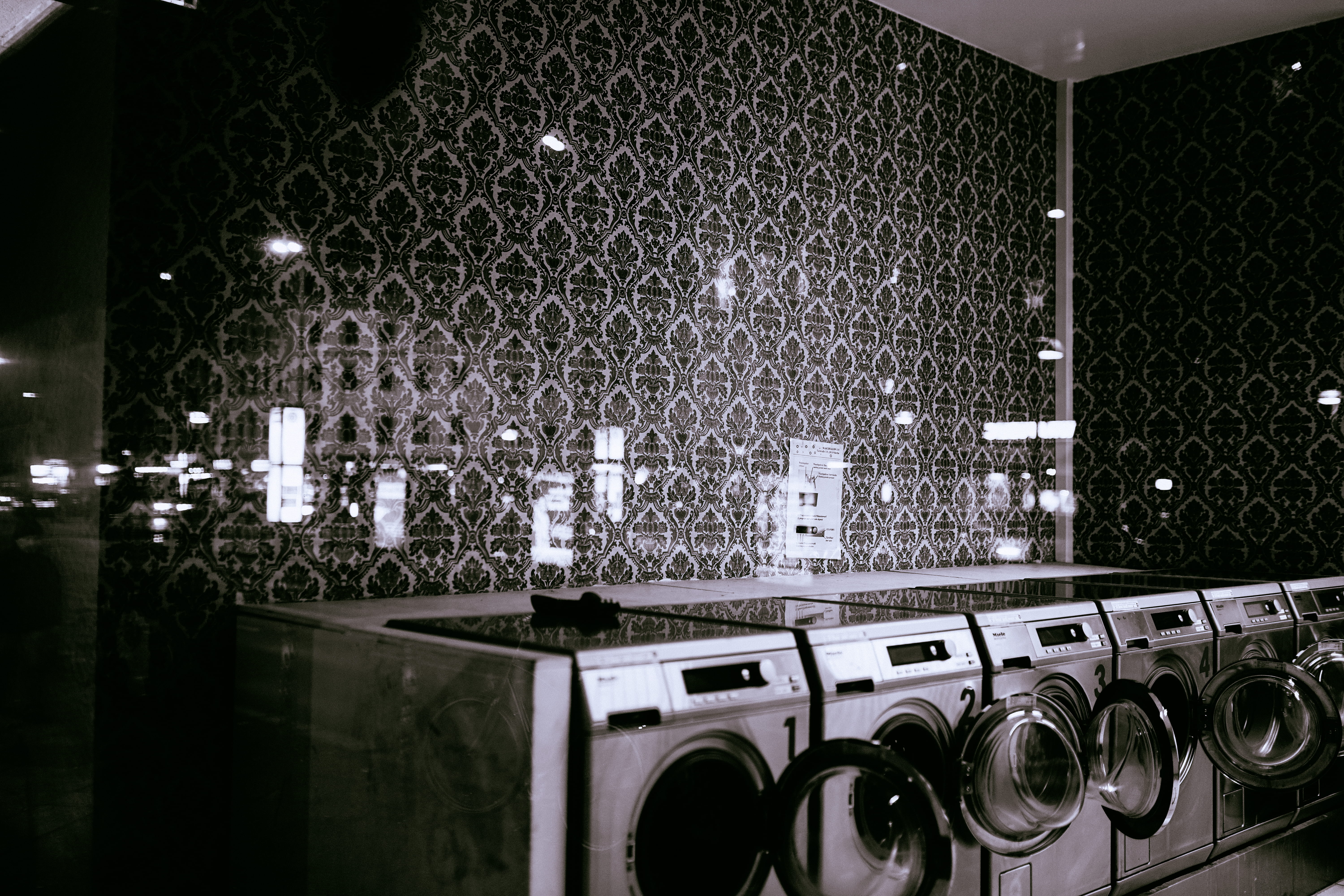 washer, architecture, window reflection, 5K, stage, appliance, gray, front, metal, modern, household equipment, daytime, no people, glass - material, machinery, HD Wallpaper