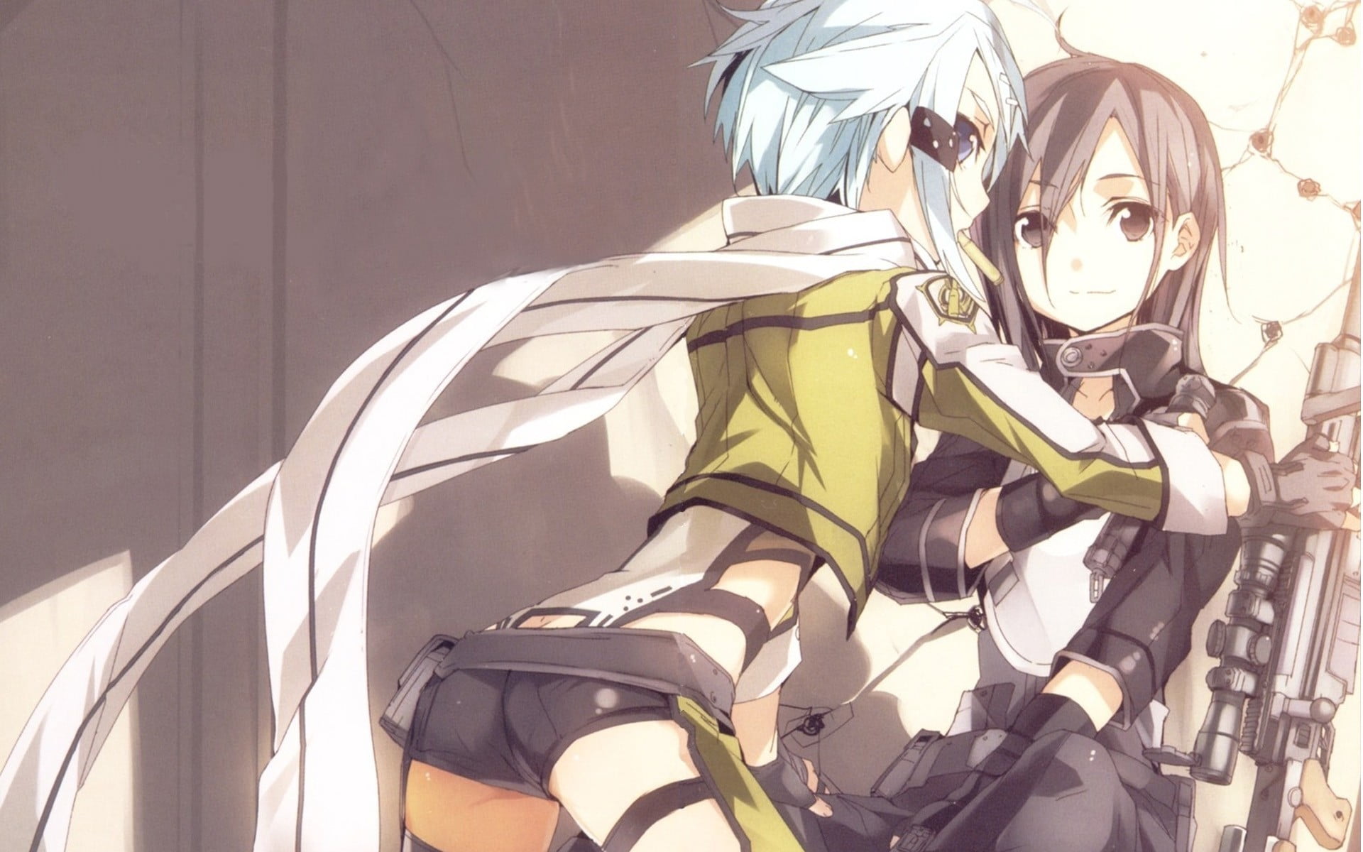 vector, illustration, female, art and craft, human Face, three quarter length, portrait, adult, blue hair, one person, art, two, glasses, Sword Art Online, HD Wallpaper