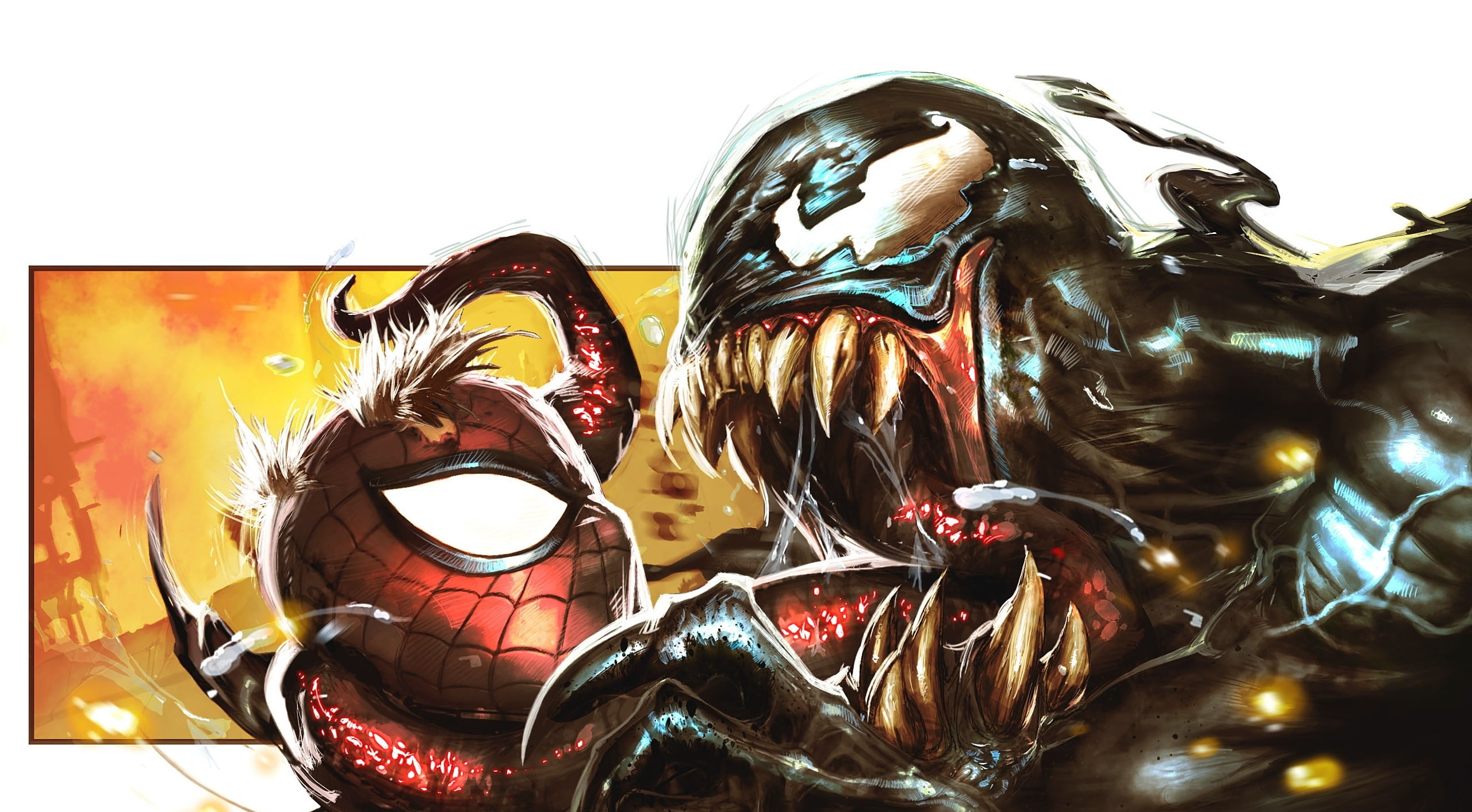 Venom, creativity, carousel, disguise, male likeness, indoors, amusement park ride, Drawing, spider, human representation, animal wildlife, female likeness, HD Wallpaper