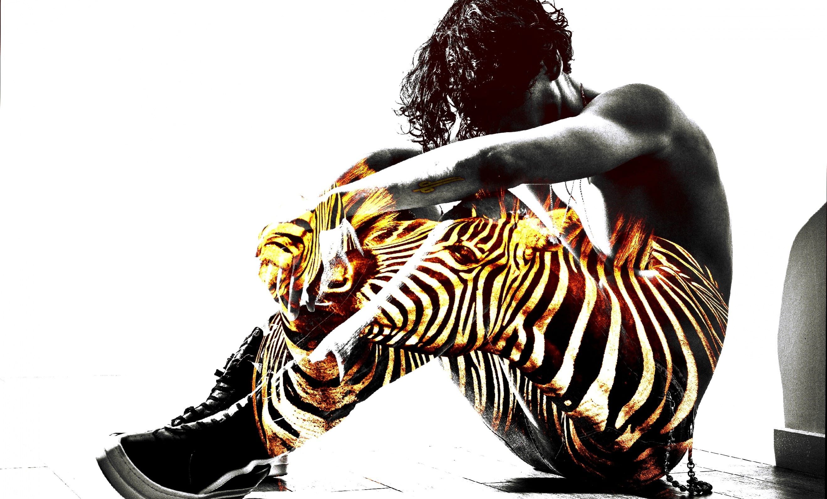 digital art, popart, real people, wildlife, isolated, pop art, leisure activity, adult, lines, desktop, studio shot, zebras, advertisement, black and white, HD Wallpaper