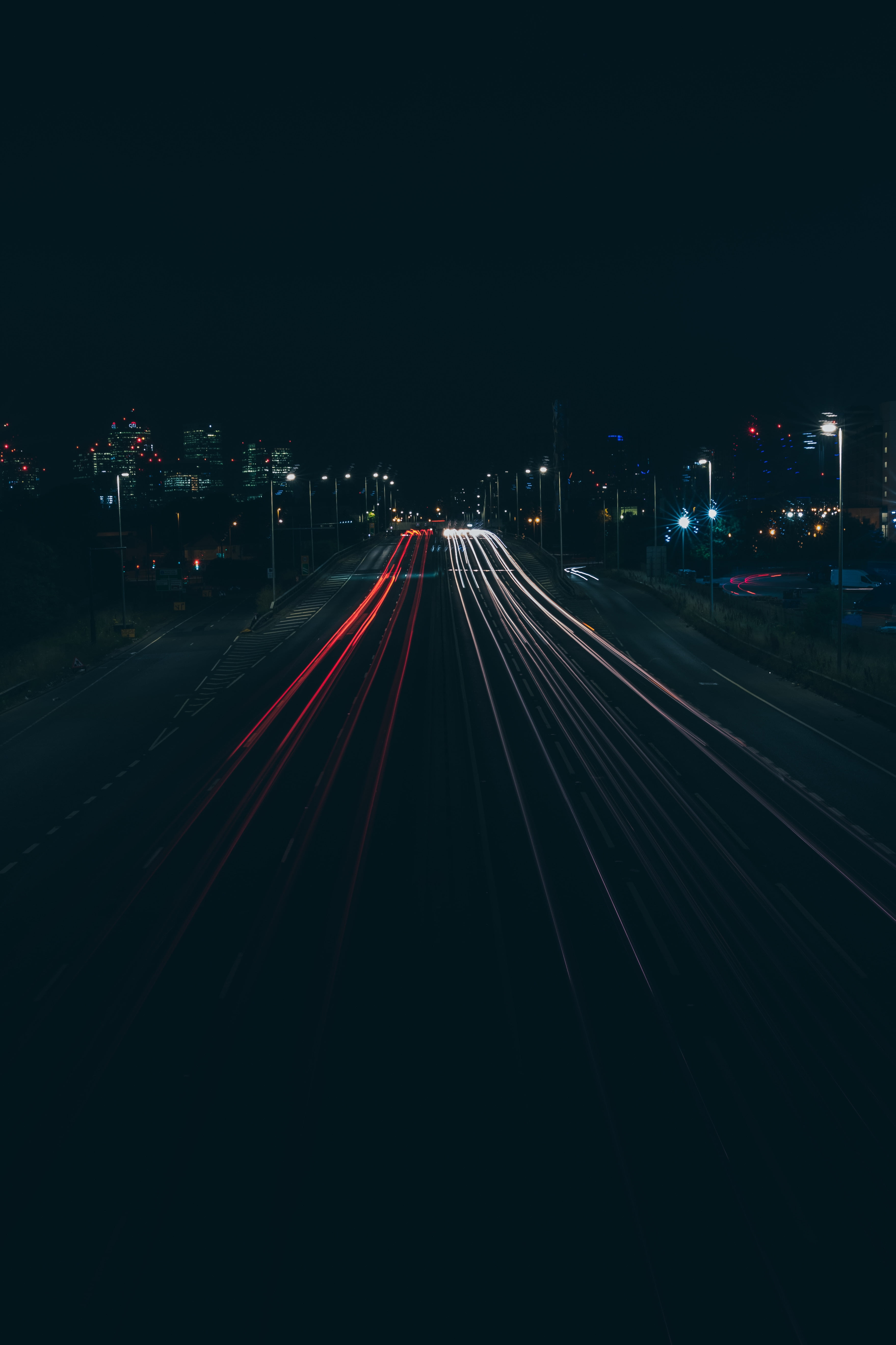 light, united kingdom, street, black, architecture, london, no people, light trail, illuminated, traffic, road, track, built structure, city life, motion, Phone HD Wallpaper