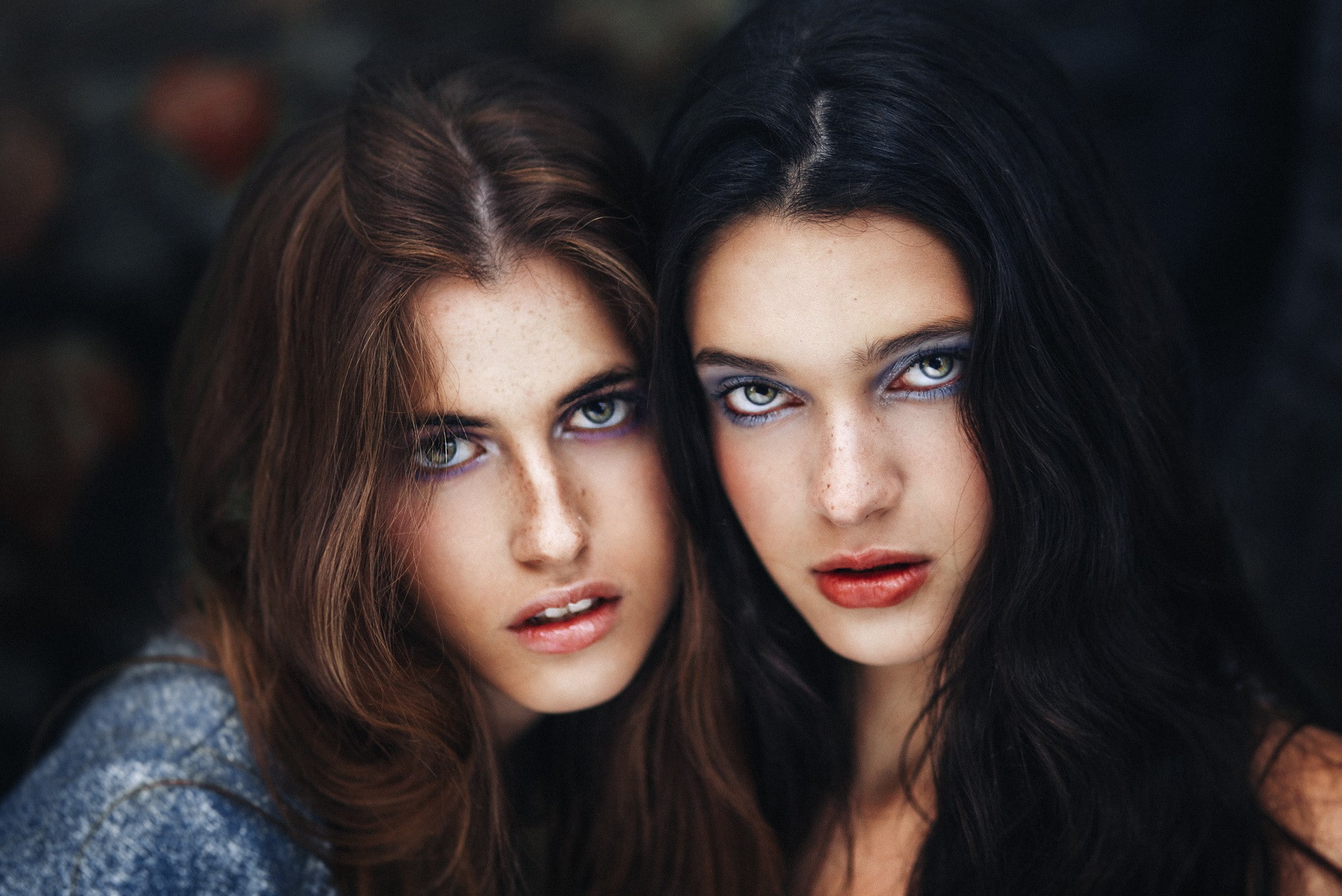 women, face, Ronny Garcia, freckles, 1080P, portrait, couple, HD Wallpaper